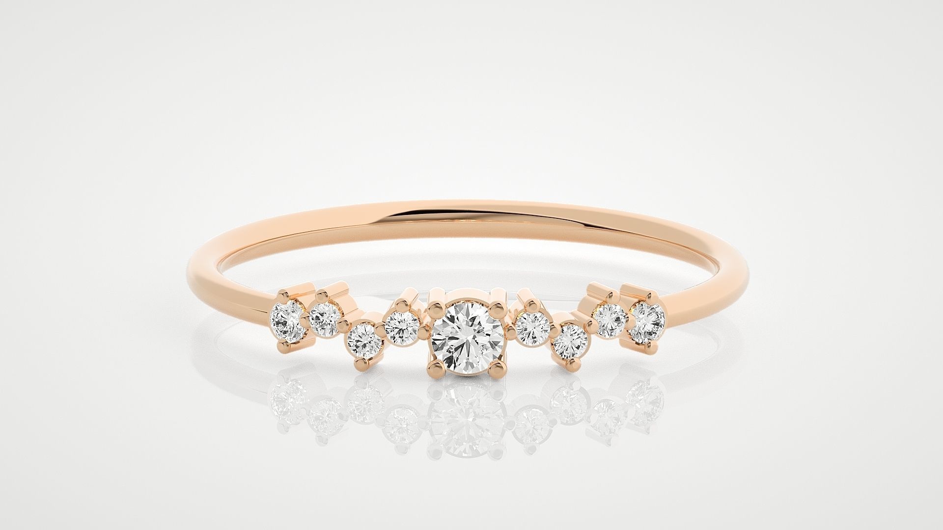 100 Ultra Light wt minimalist diamond ring 3dm stl renders 3D Model Collection_74