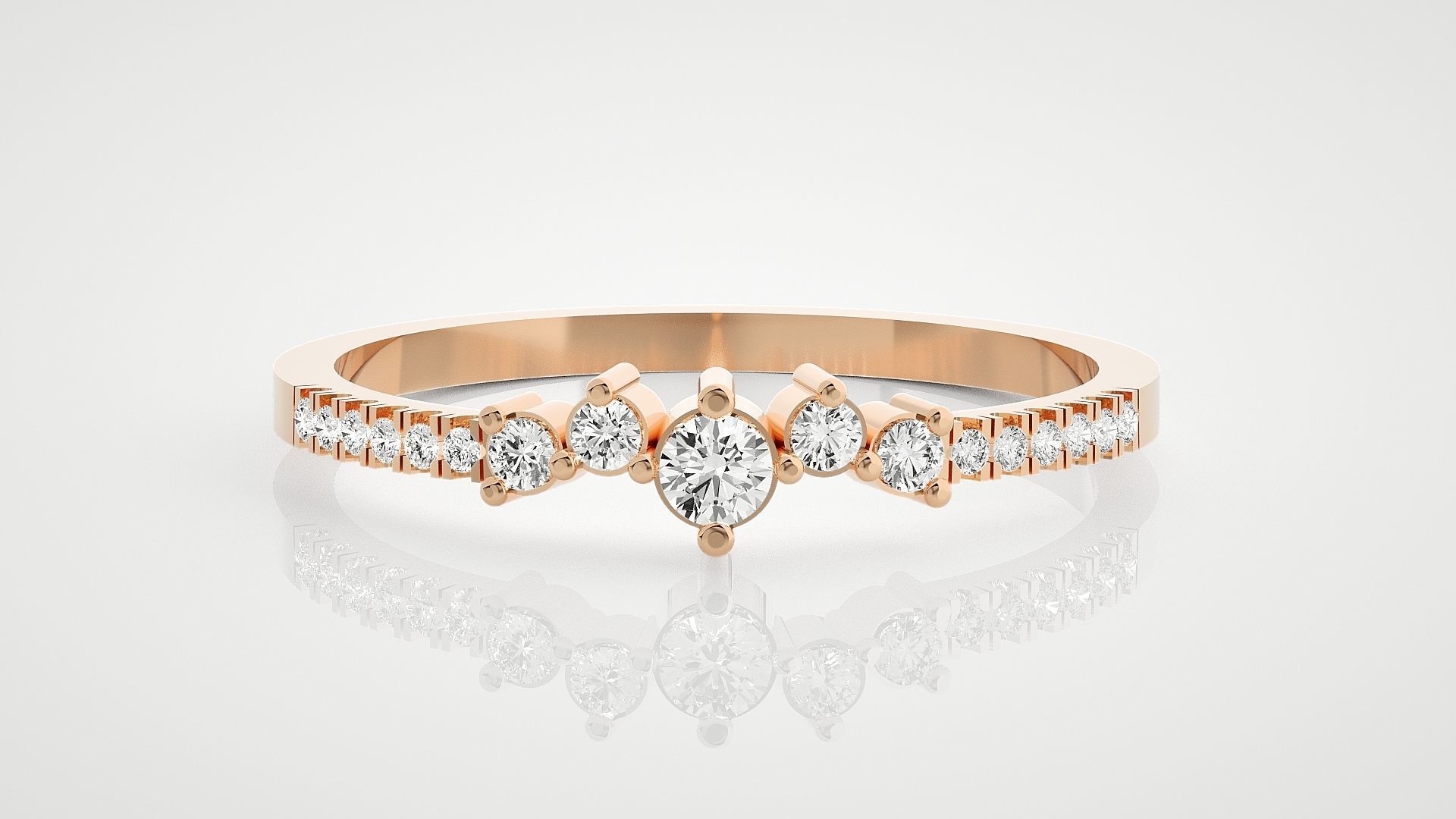 100 Ultra Light wt minimalist diamond ring 3dm stl renders 3D Model Collection_82