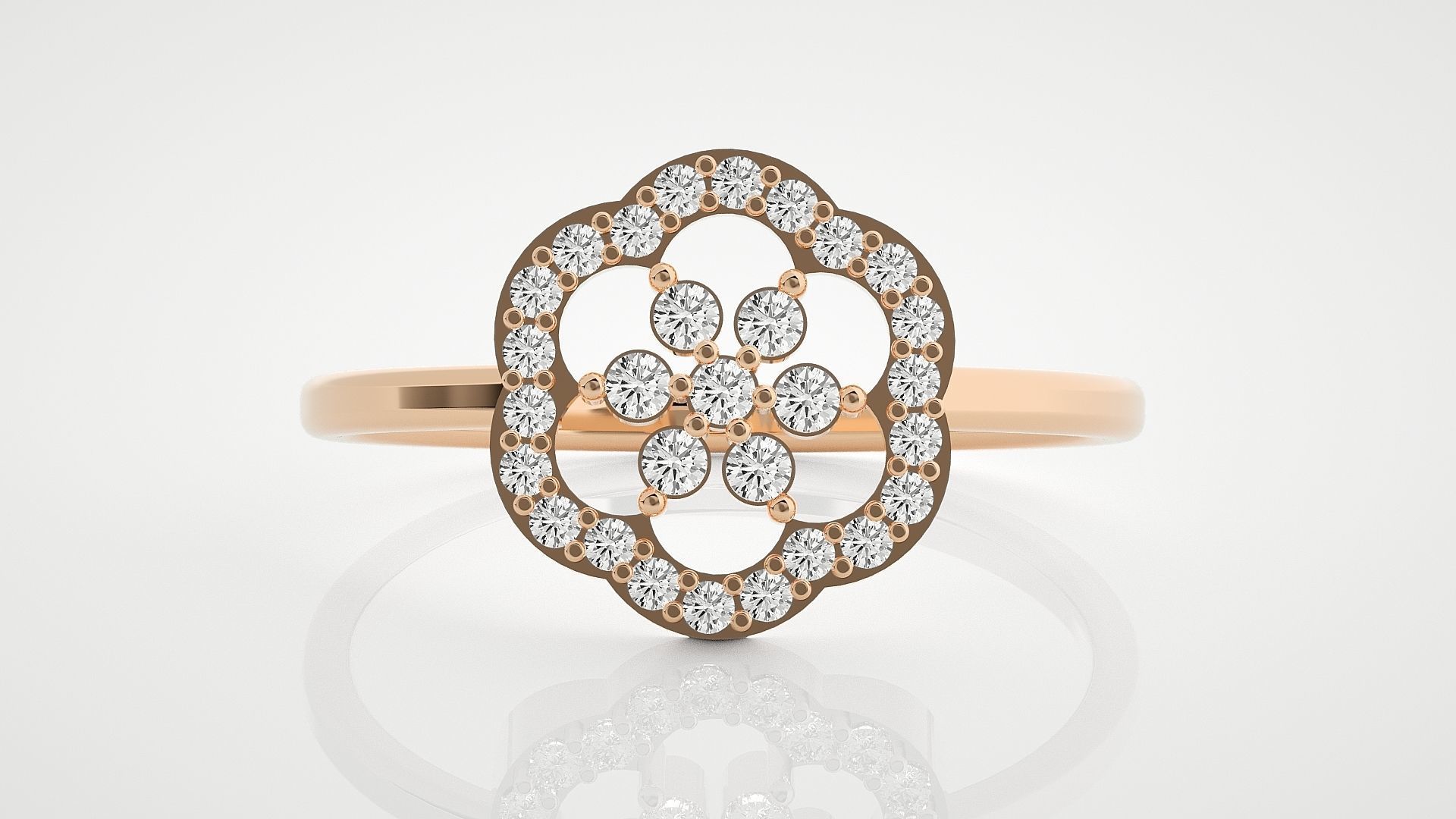 100 Ultra Light wt minimalist diamond ring 3dm stl renders 3D Model Collection_99