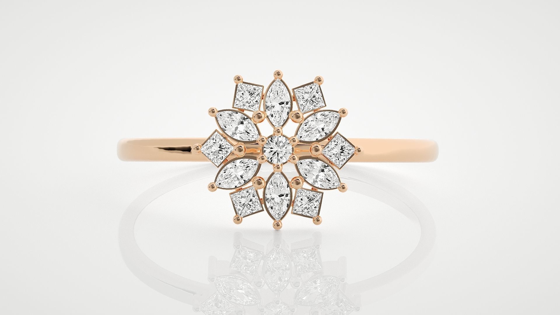 100 Ultra Light wt minimalist diamond ring 3dm stl renders 3D Model Collection_105