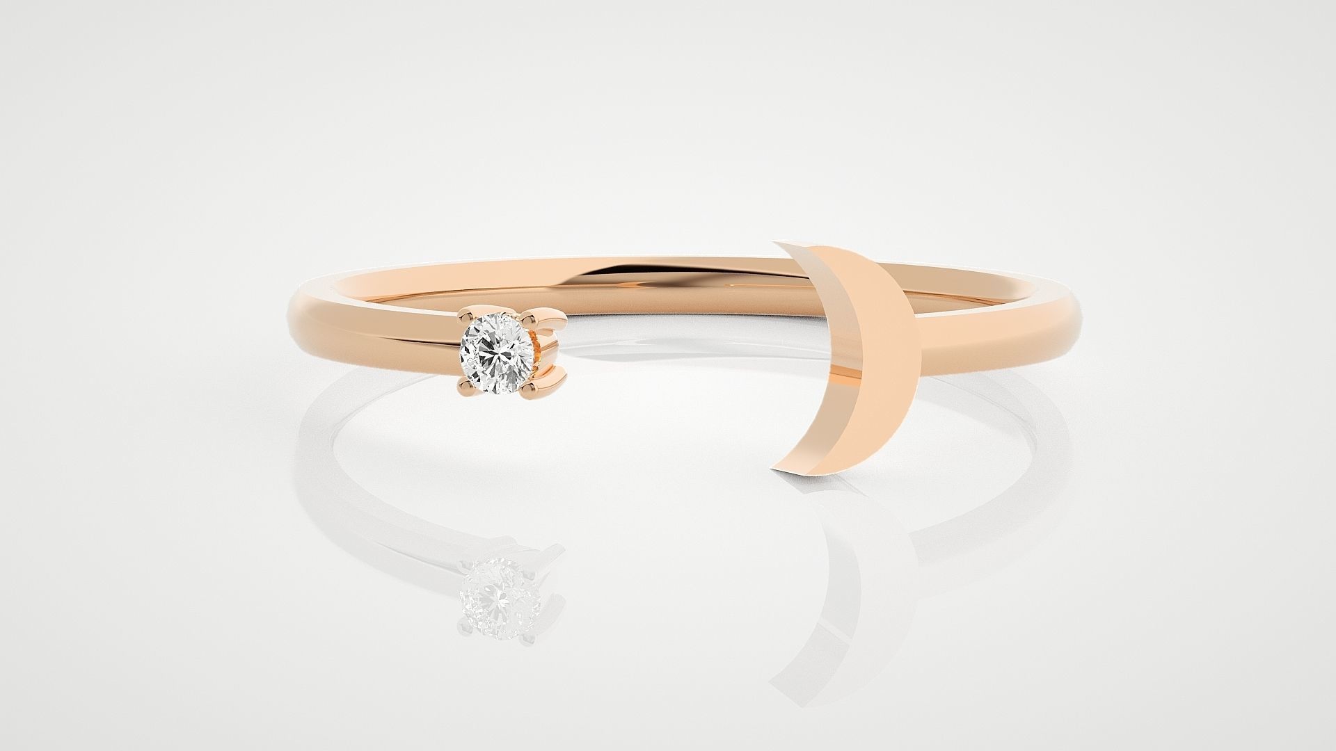 100 Ultra Light wt minimalist diamond ring 3dm stl renders 3D Model Collection_98