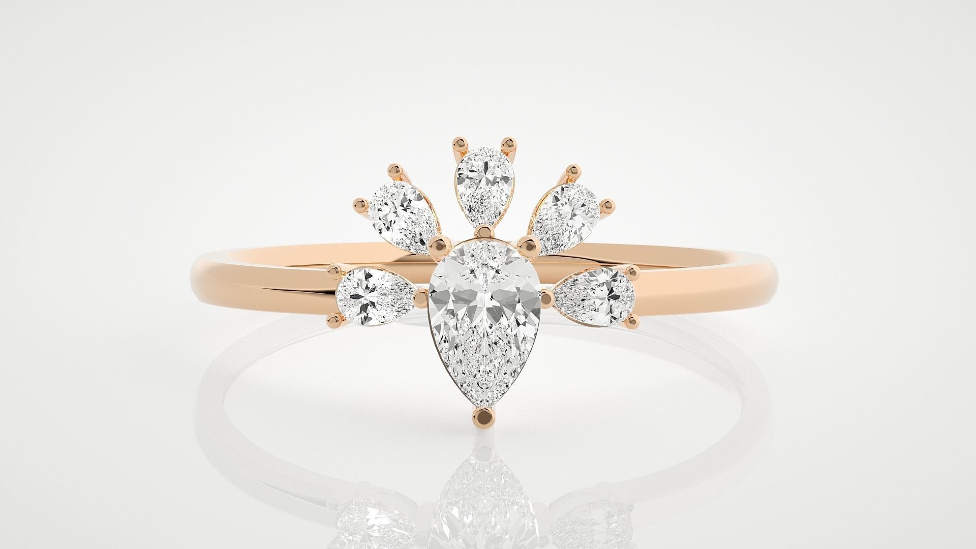 100 Ultra Light wt minimalist diamond ring 3dm stl renders 3D Model Collection_9