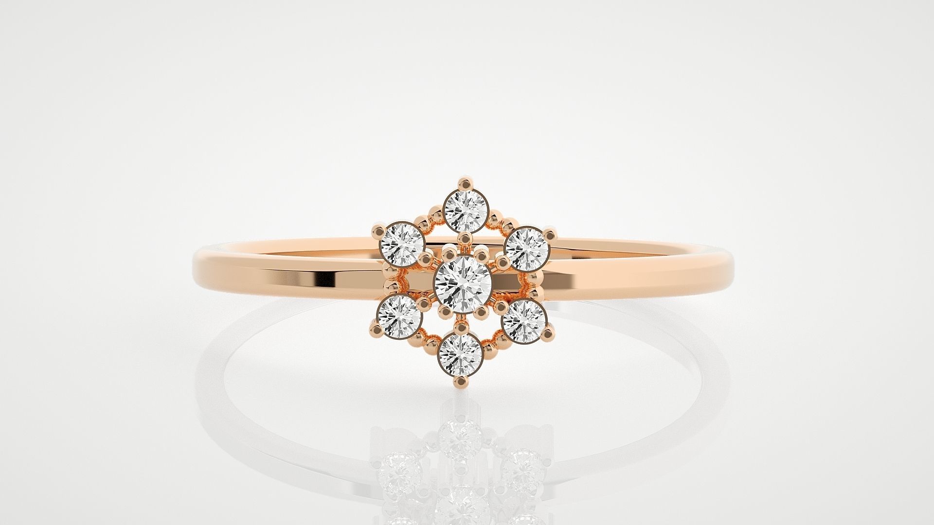 100 Ultra Light wt minimalist diamond ring 3dm stl renders 3D Model Collection_84