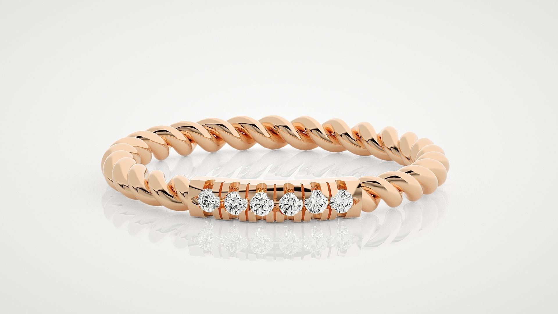 100 Ultra Light wt minimalist diamond ring 3dm stl renders 3D Model Collection_104