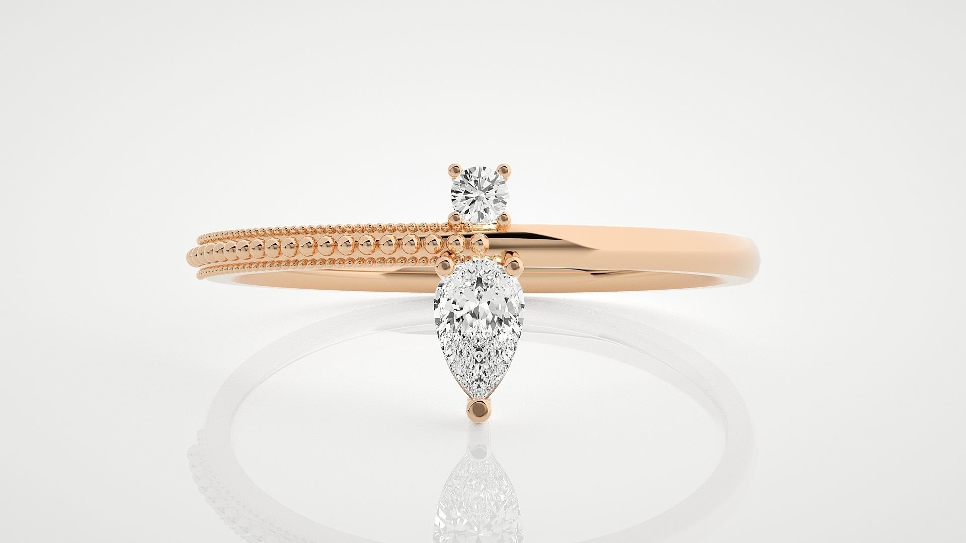 100 Ultra Light wt minimalist diamond ring 3dm stl renders 3D Model Collection_14