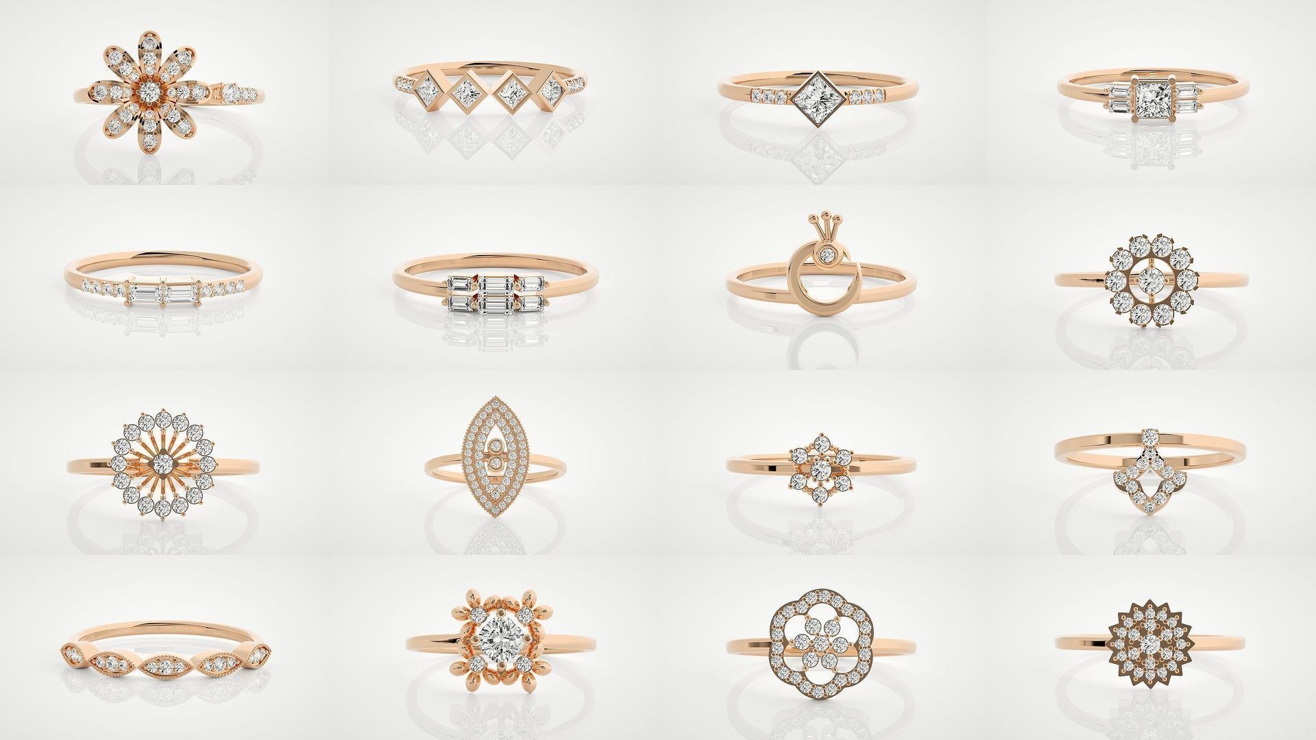 100 Ultra Light wt minimalist diamond ring 3dm stl renders 3D Model Collection_5