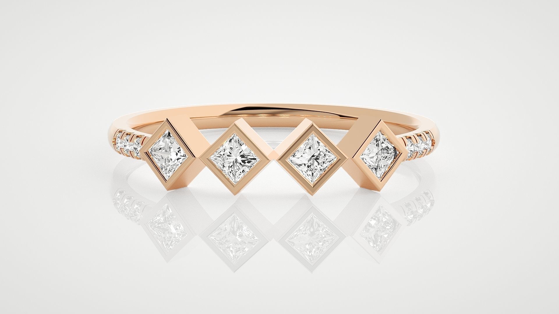 100 Ultra Light wt minimalist diamond ring 3dm stl renders 3D Model Collection_30