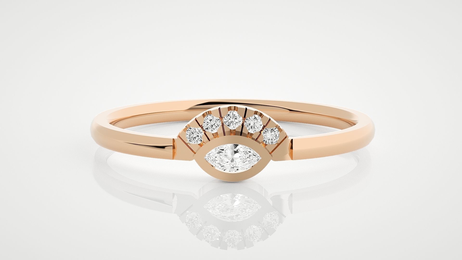 100 Ultra Light wt minimalist diamond ring 3dm stl renders 3D Model Collection_77