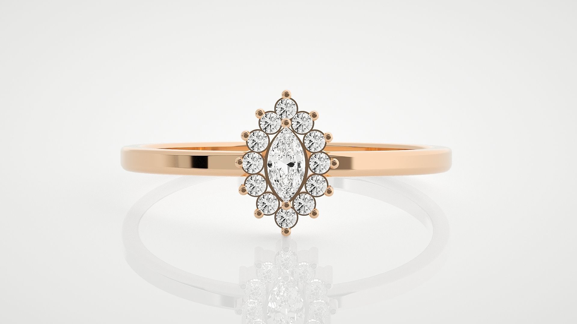 100 Ultra Light wt minimalist diamond ring 3dm stl renders 3D Model Collection_20