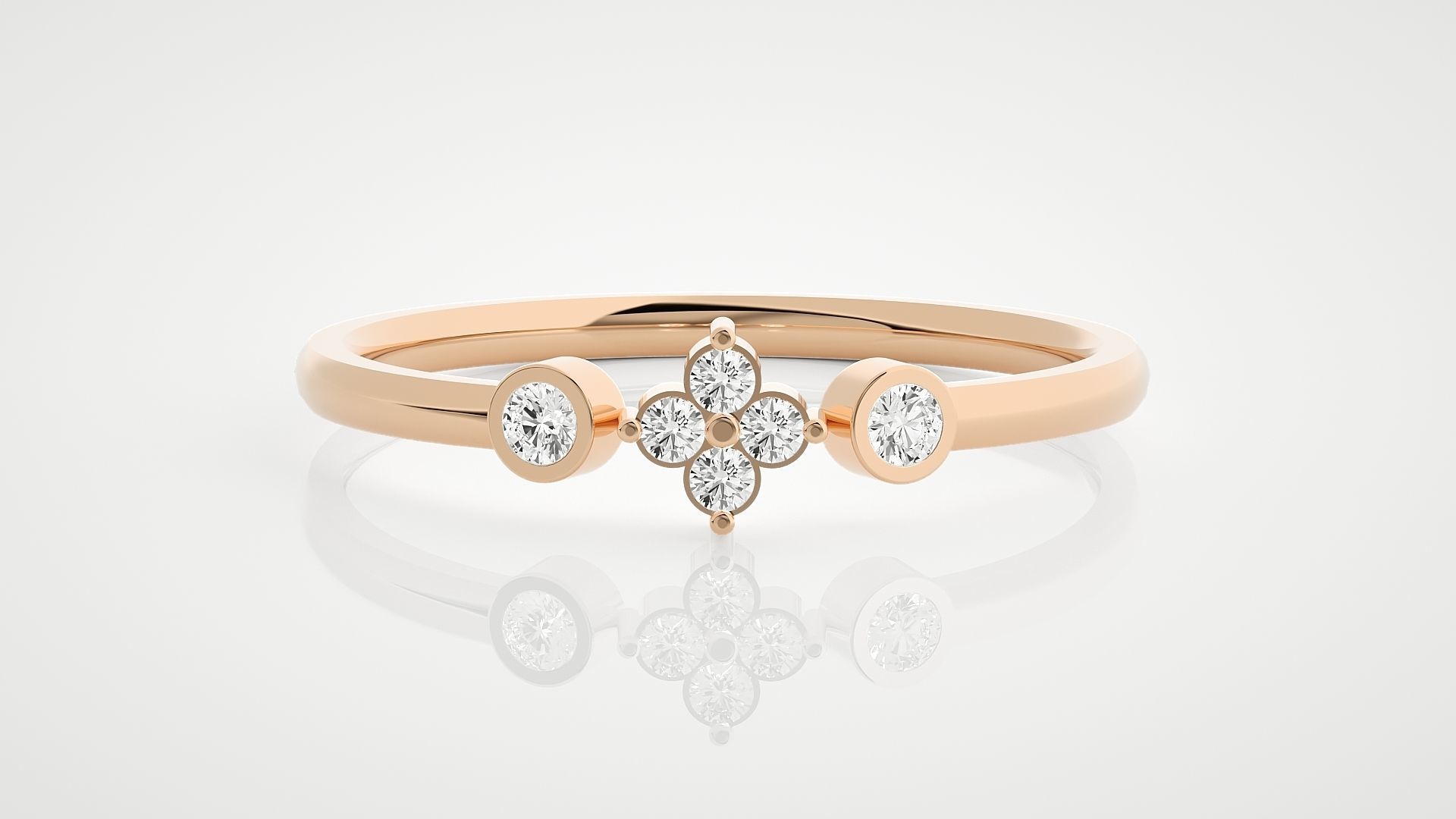 100 Ultra Light wt minimalist diamond ring 3dm stl renders 3D Model Collection_7