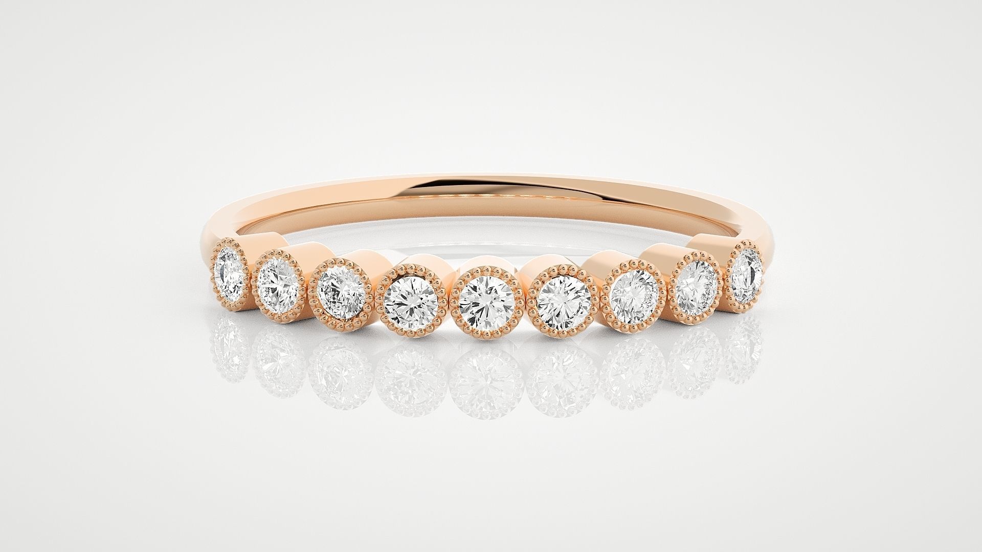 100 Ultra Light wt minimalist diamond ring 3dm stl renders 3D Model Collection_33