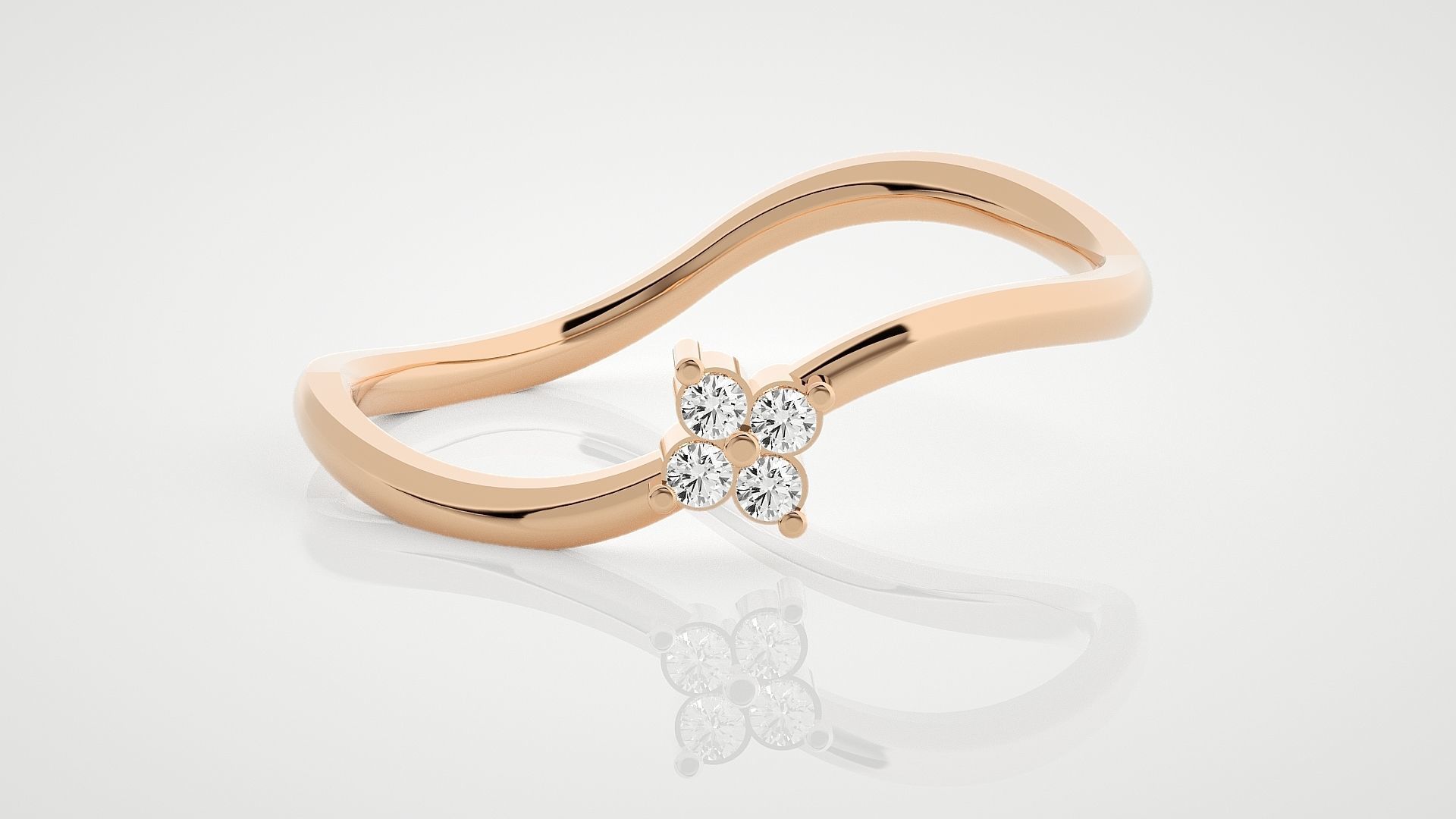 100 Ultra Light wt minimalist diamond ring 3dm stl renders 3D Model Collection_12