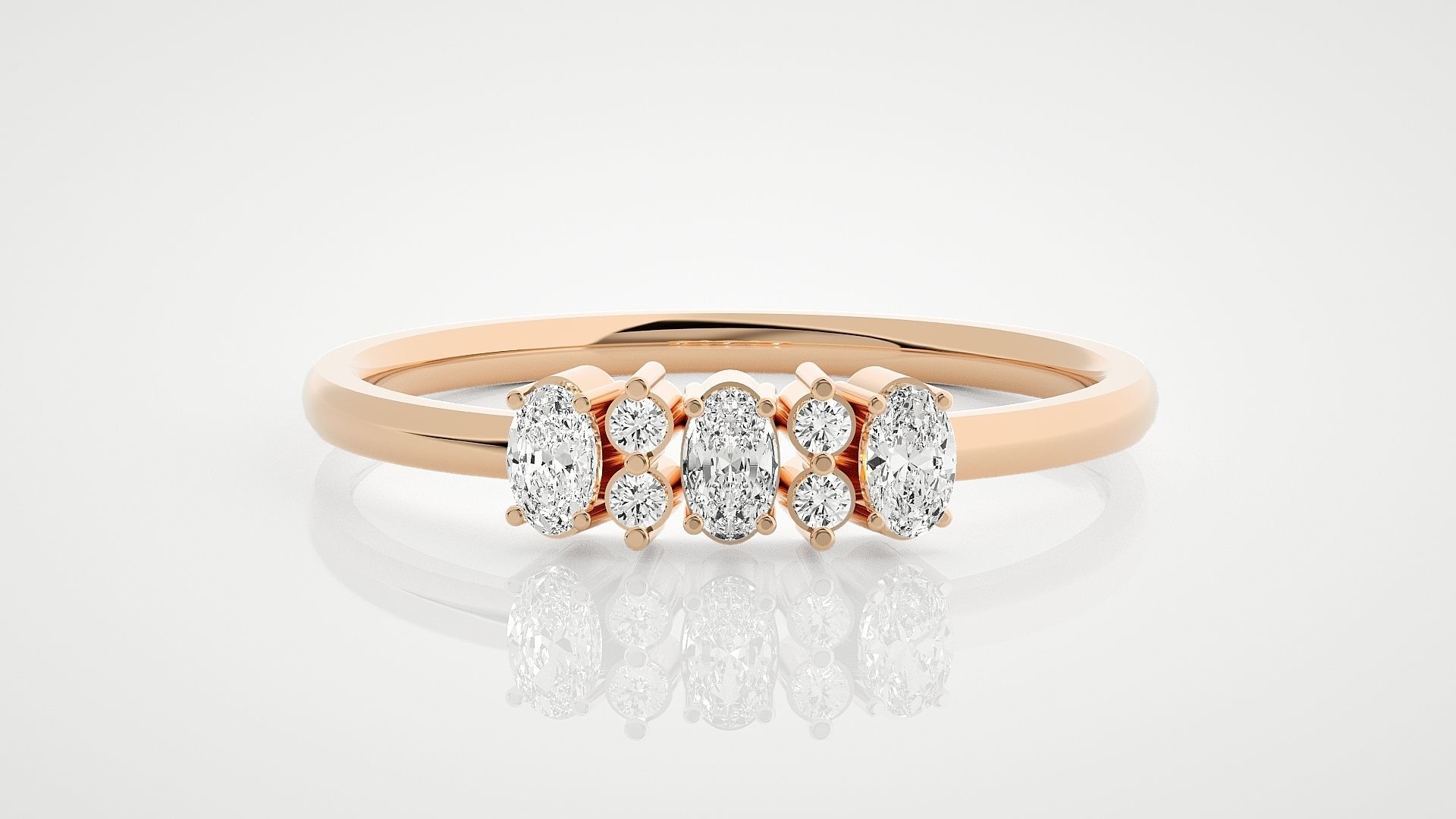 100 Ultra Light wt minimalist diamond ring 3dm stl renders 3D Model Collection_13