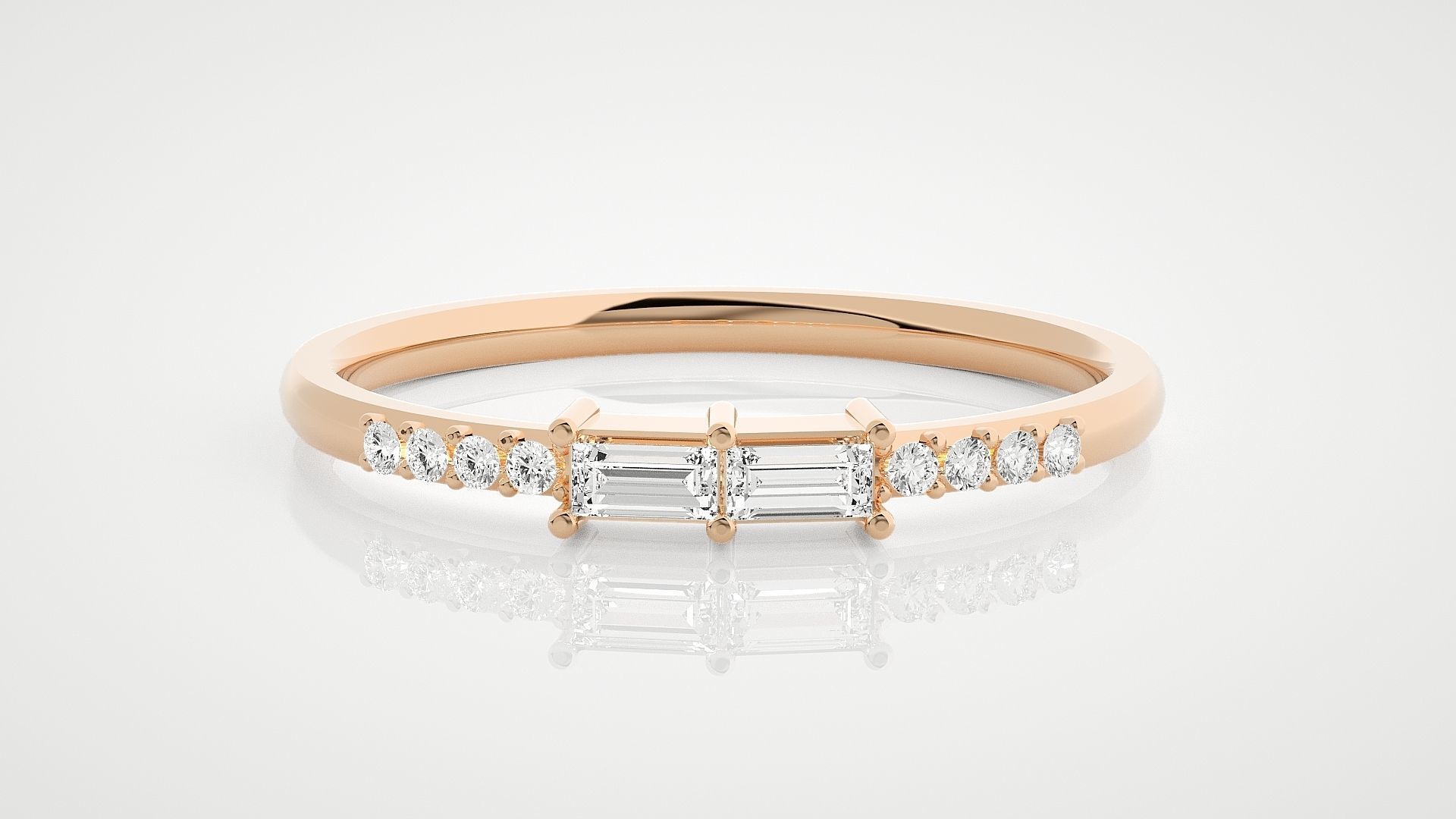 100 Ultra Light wt minimalist diamond ring 3dm stl renders 3D Model Collection_95