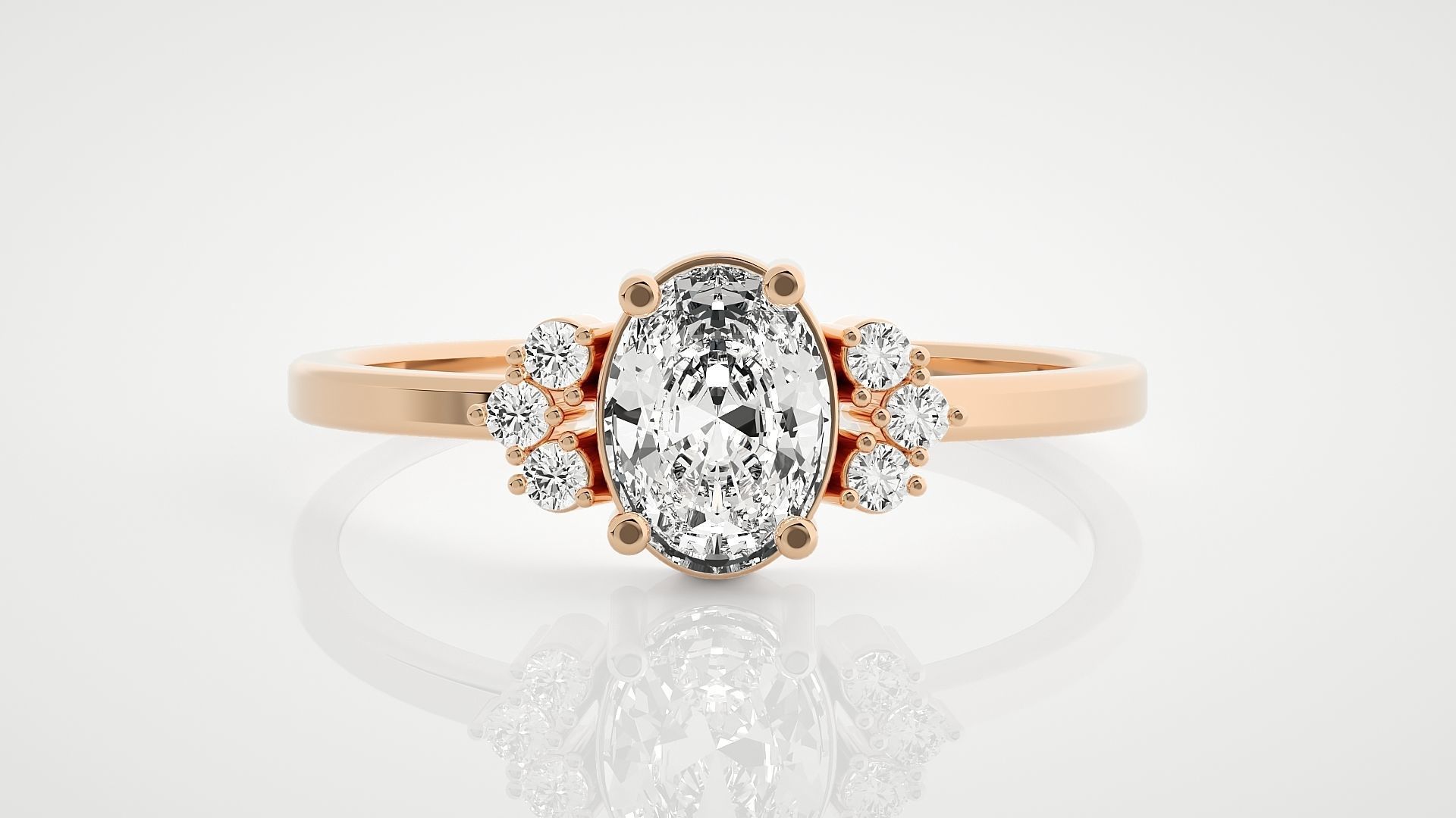 100 Ultra Light wt minimalist diamond ring 3dm stl renders 3D Model Collection_83