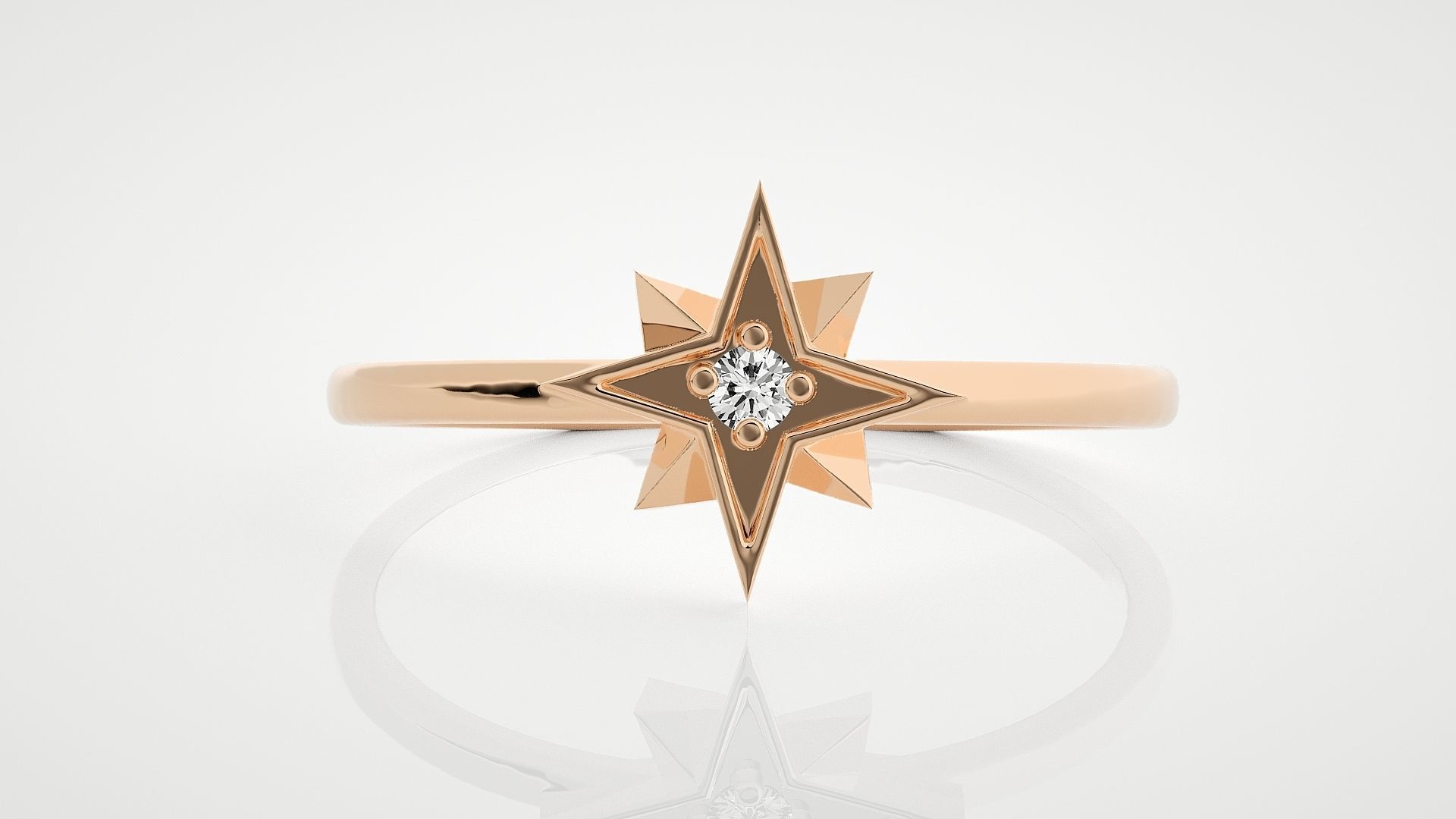 100 Ultra Light wt minimalist diamond ring 3dm stl renders 3D Model Collection_92
