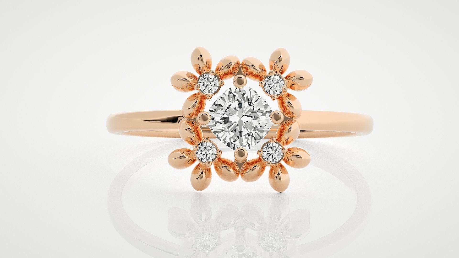 100 Ultra Light wt minimalist diamond ring 3dm stl renders 3D Model Collection_62