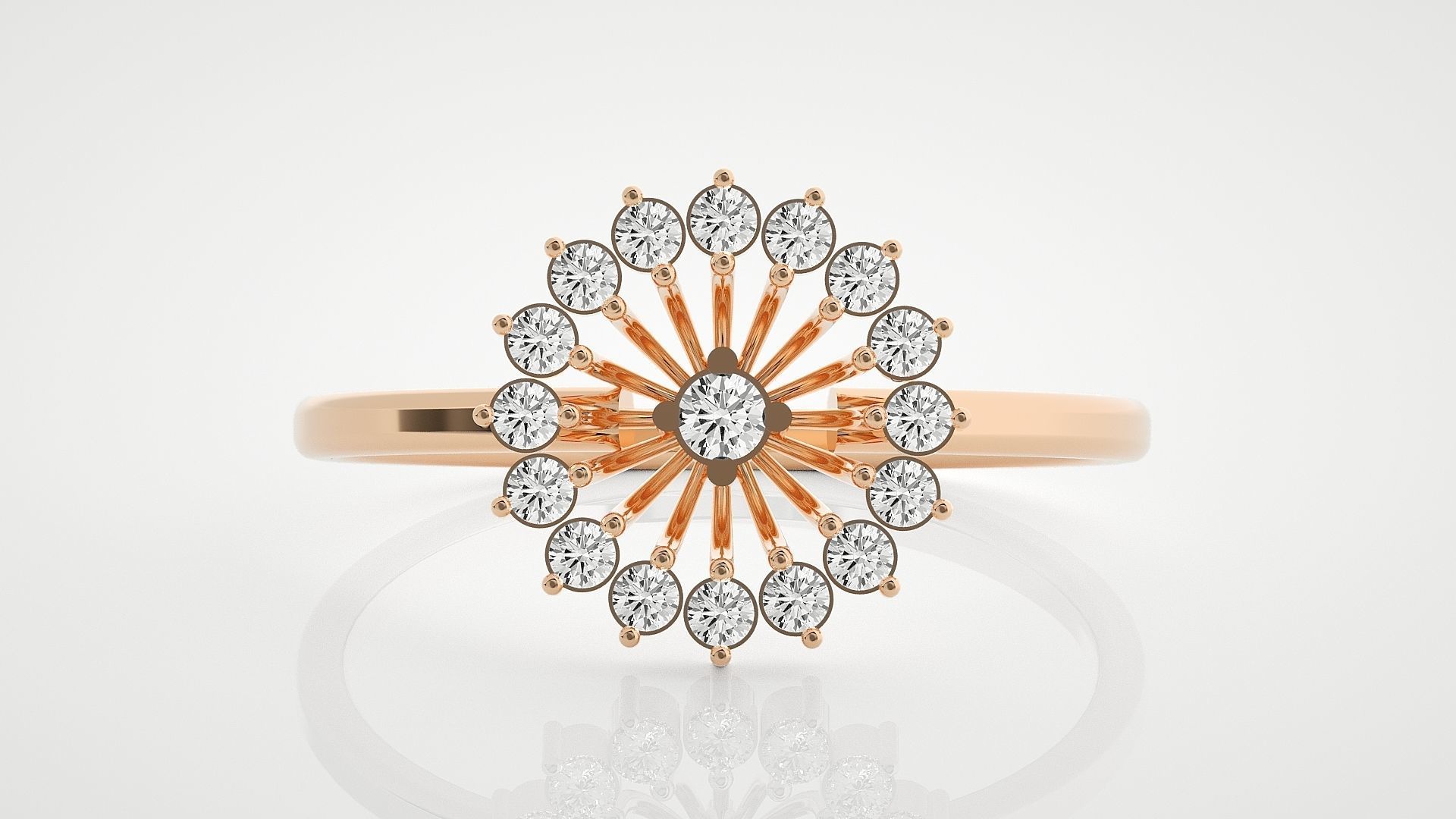 100 Ultra Light wt minimalist diamond ring 3dm stl renders 3D Model Collection_85