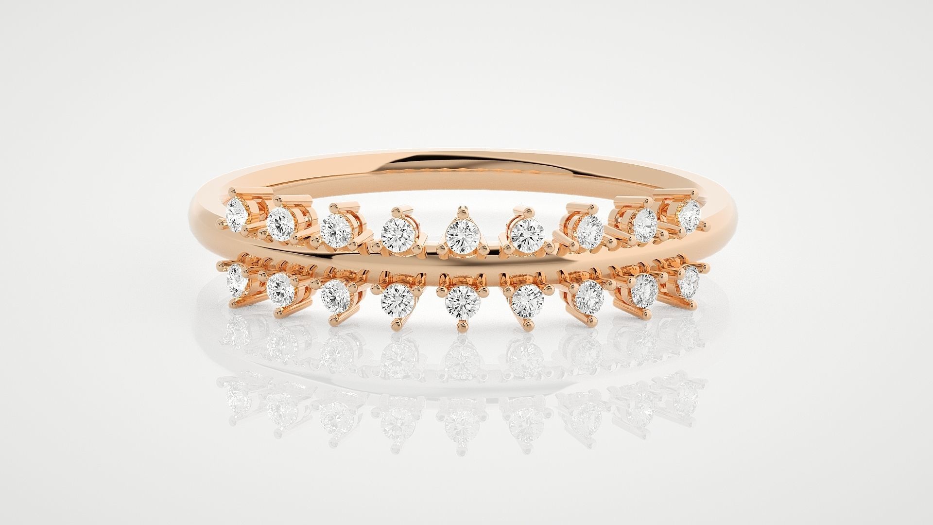 100 Ultra Light wt minimalist diamond ring 3dm stl renders 3D Model Collection_29