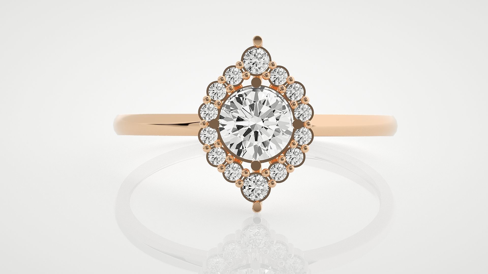 100 Ultra Light wt minimalist diamond ring 3dm stl renders 3D Model Collection_75