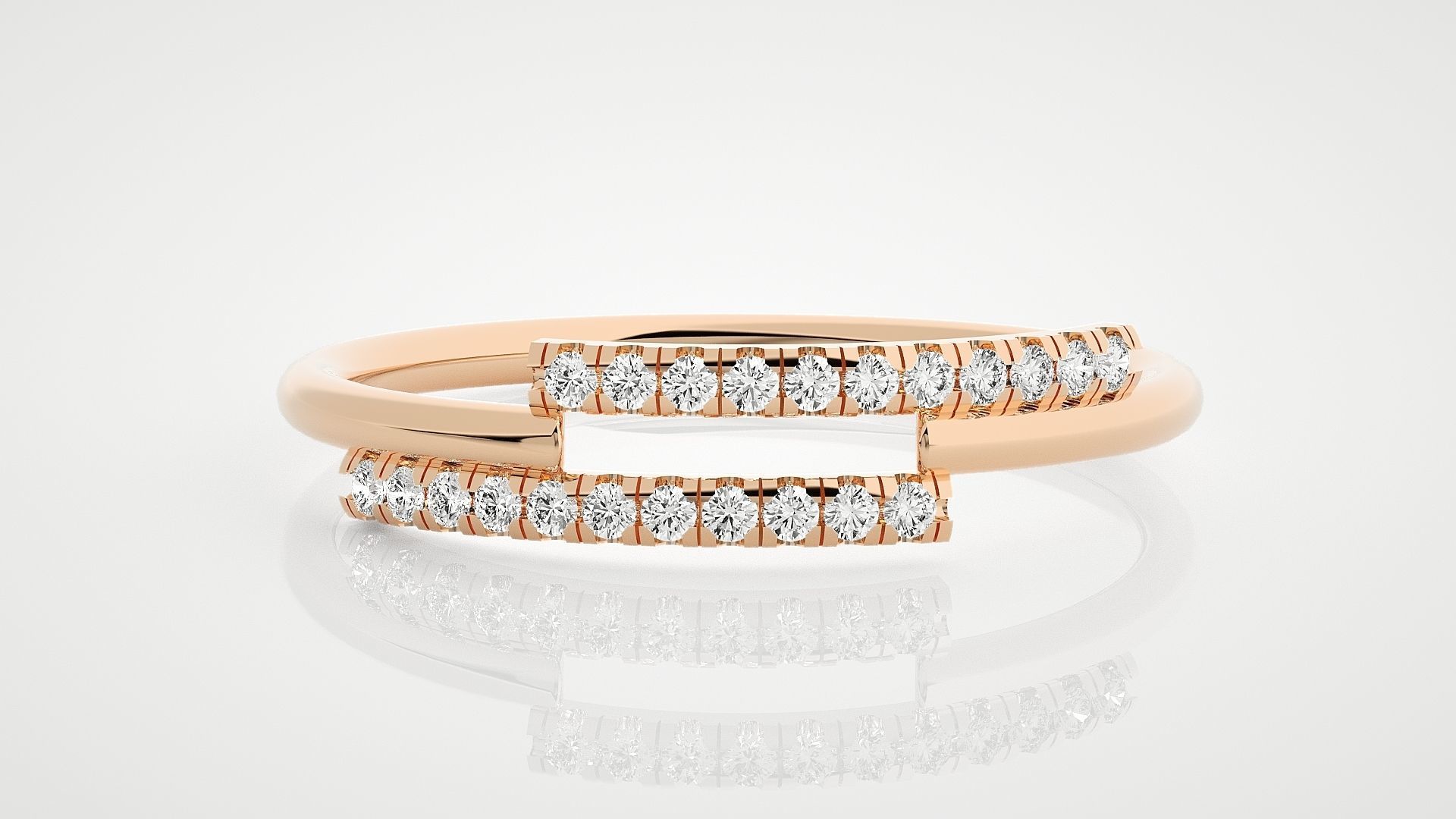 100 Ultra Light wt minimalist diamond ring 3dm stl renders 3D Model Collection_24