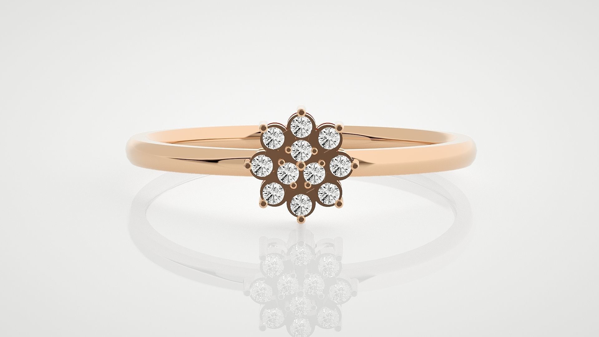 100 Ultra Light wt minimalist diamond ring 3dm stl renders 3D Model Collection_67