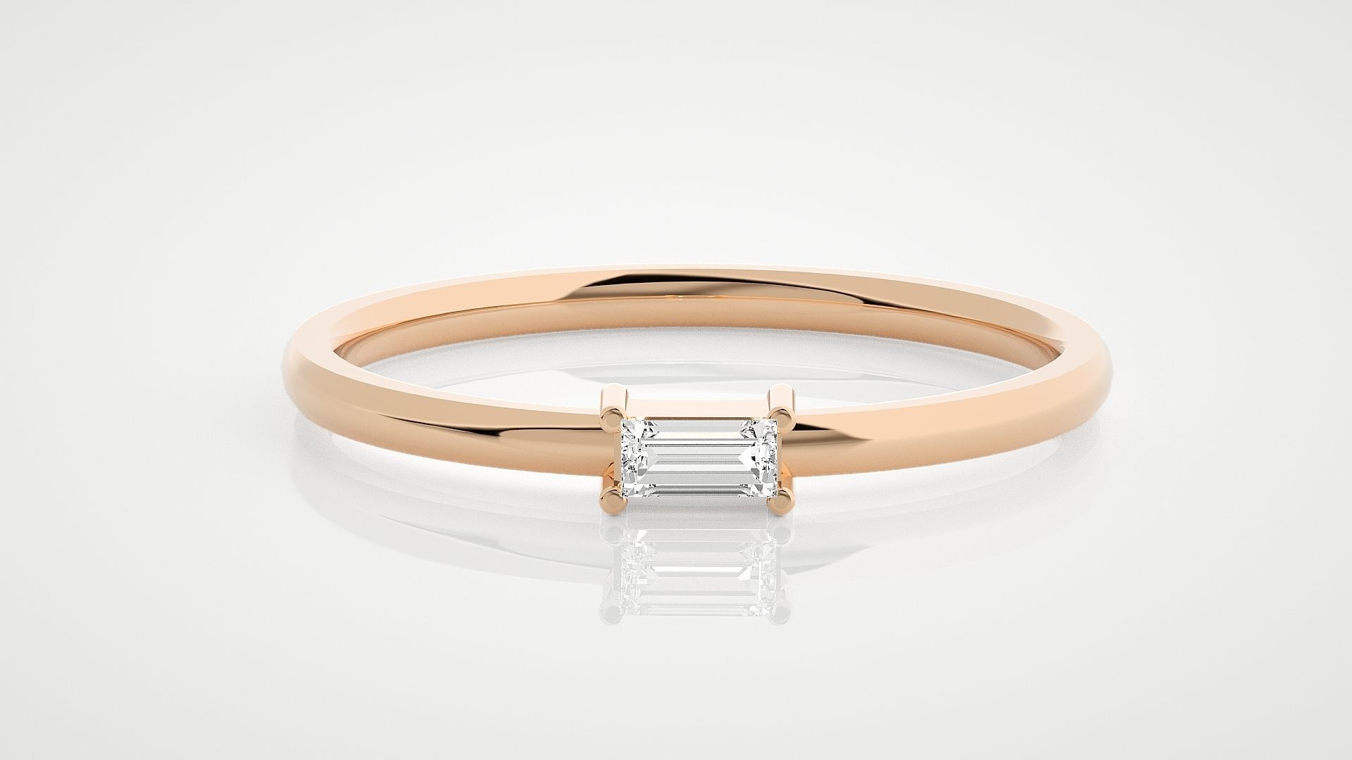 100 Ultra Light wt minimalist diamond ring 3dm stl renders 3D Model Collection_36