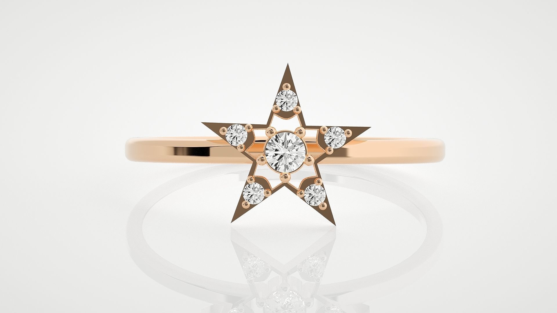 100 Ultra Light wt minimalist diamond ring 3dm stl renders 3D Model Collection_46