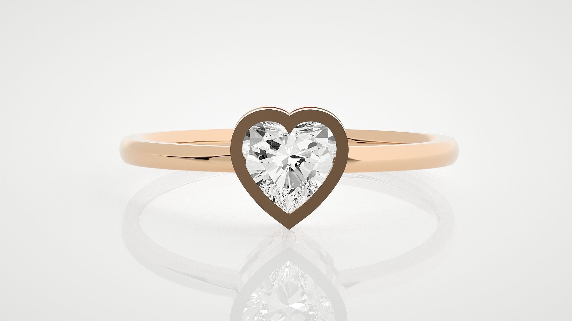 100 Ultra Light wt minimalist diamond ring 3dm stl renders 3D Model Collection_25