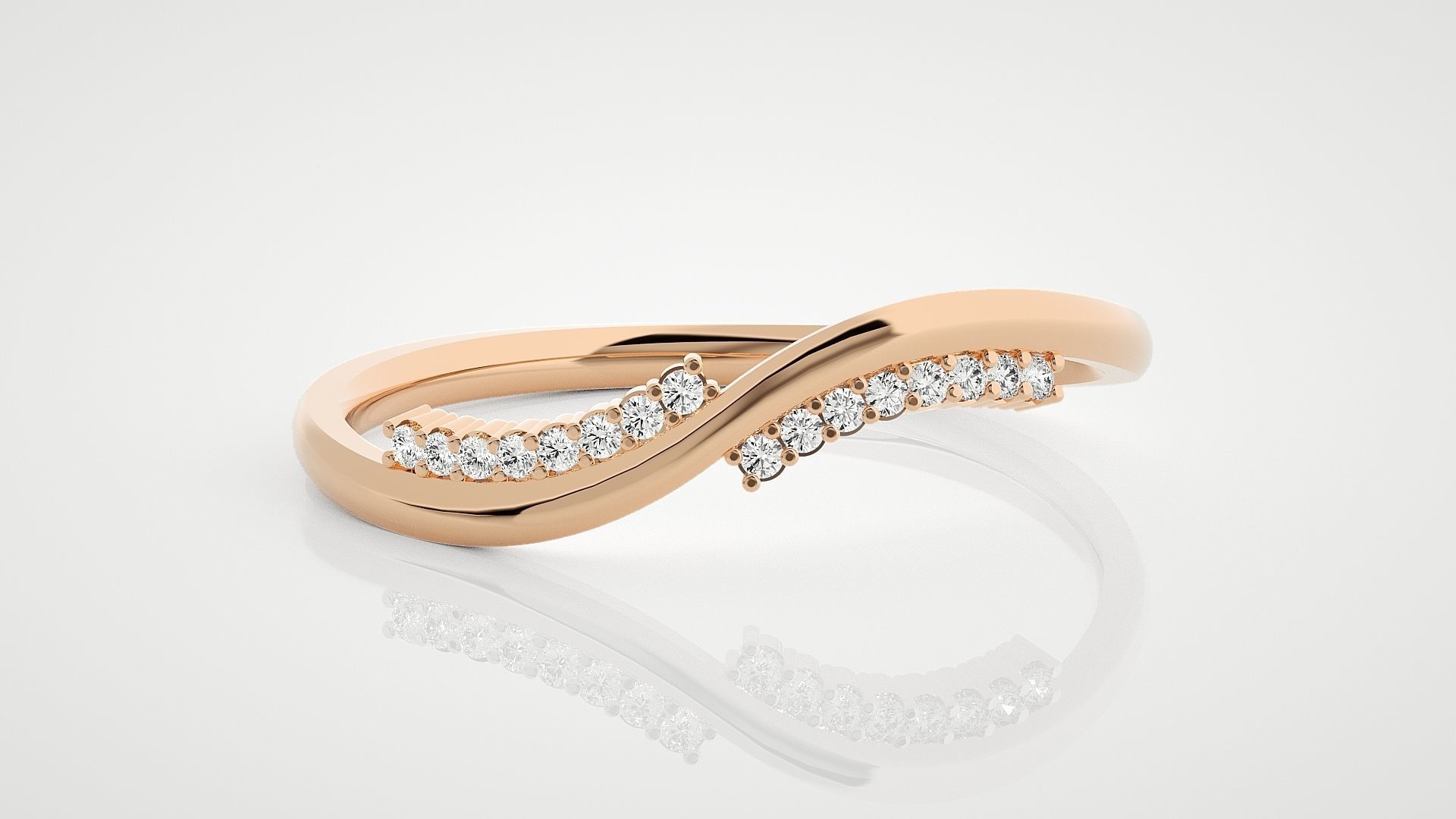 100 Ultra Light wt minimalist diamond ring 3dm stl renders 3D Model Collection_56