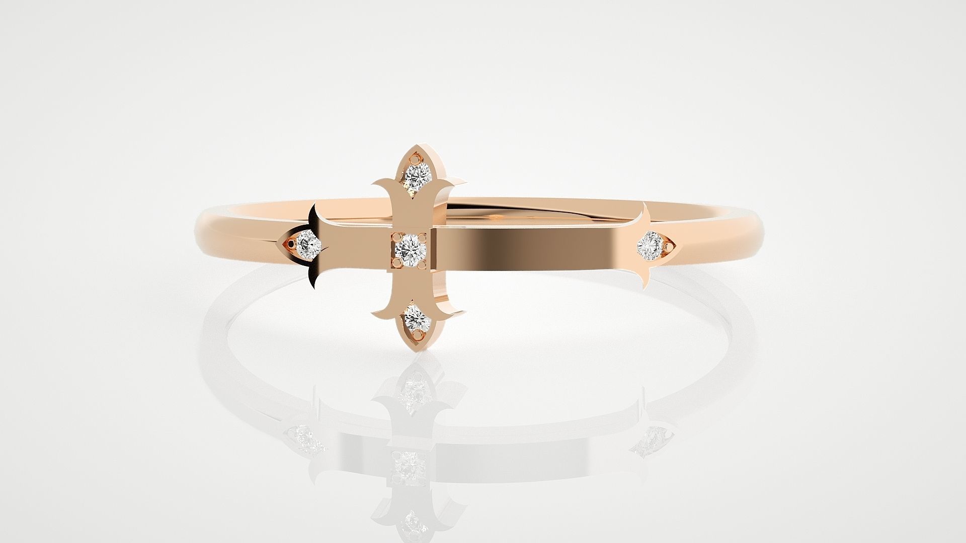 100 Ultra Light wt minimalist diamond ring 3dm stl renders 3D Model Collection_69