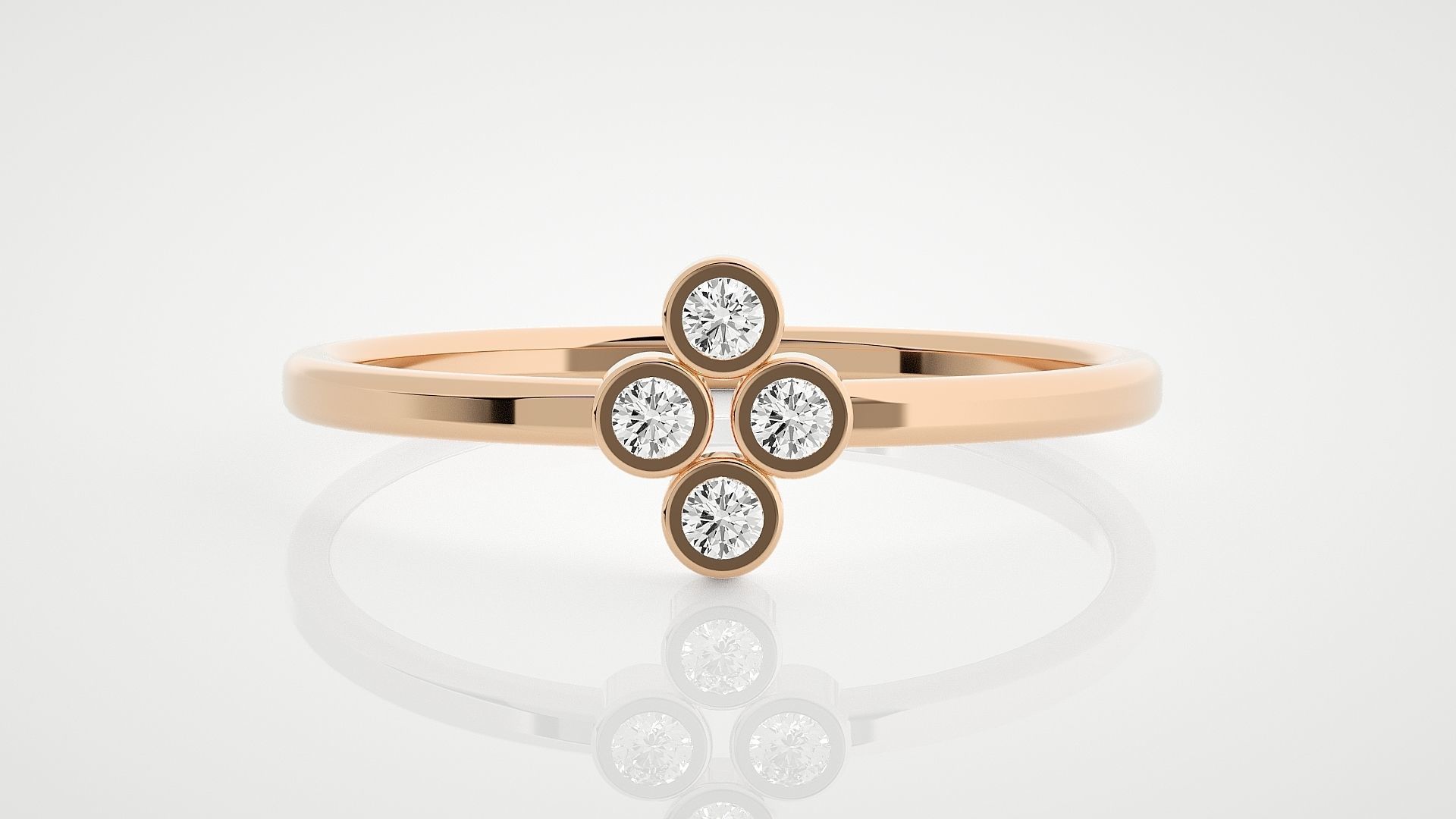 100 Ultra Light wt minimalist diamond ring 3dm stl renders 3D Model Collection_79