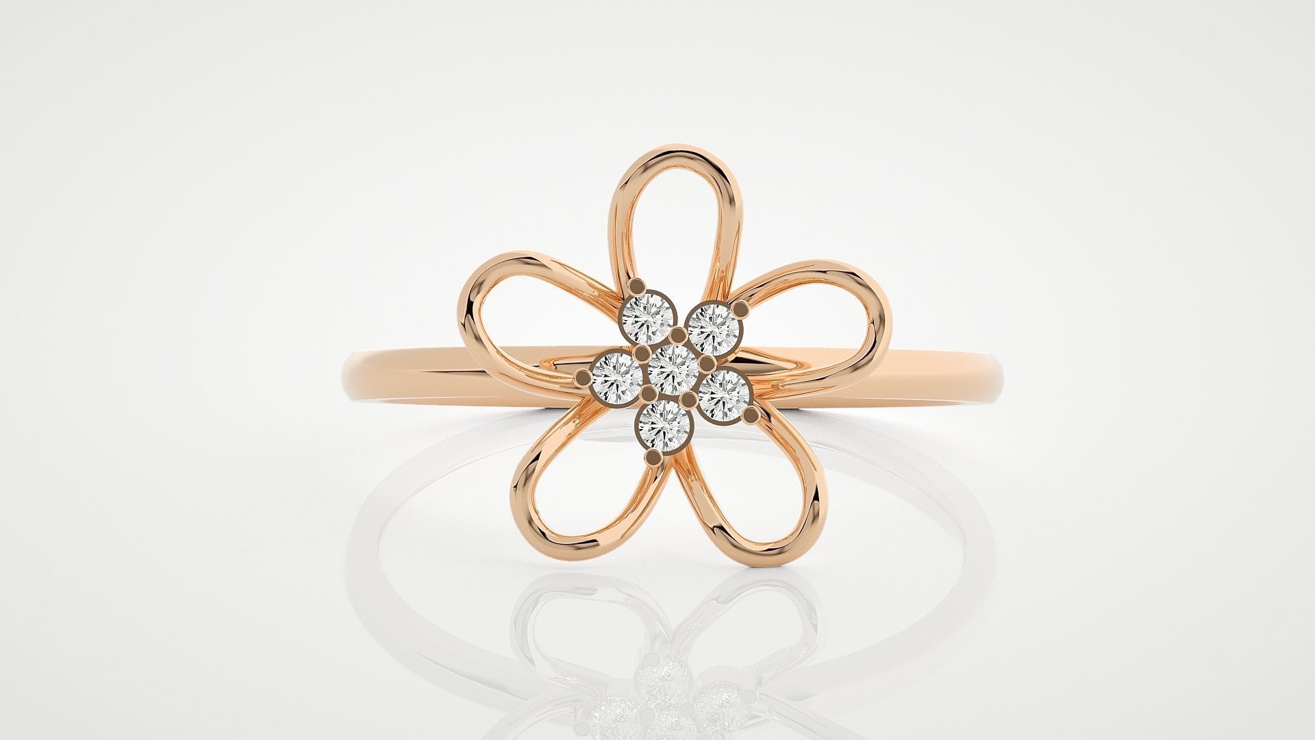 100 Ultra Light wt minimalist diamond ring 3dm stl renders 3D Model Collection_57