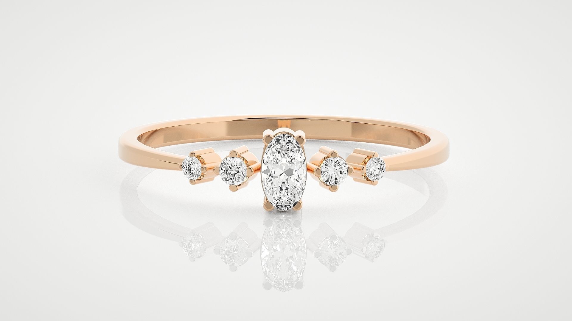 100 Ultra Light wt minimalist diamond ring 3dm stl renders 3D Model Collection_8