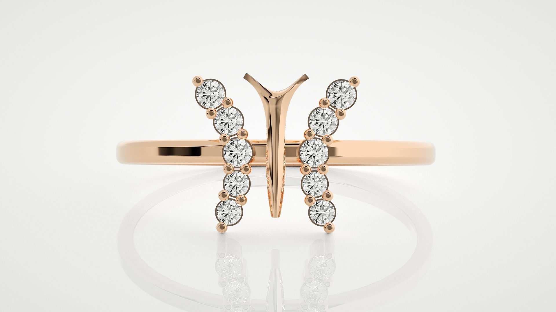 100 Ultra Light wt minimalist diamond ring 3dm stl renders 3D Model Collection_73