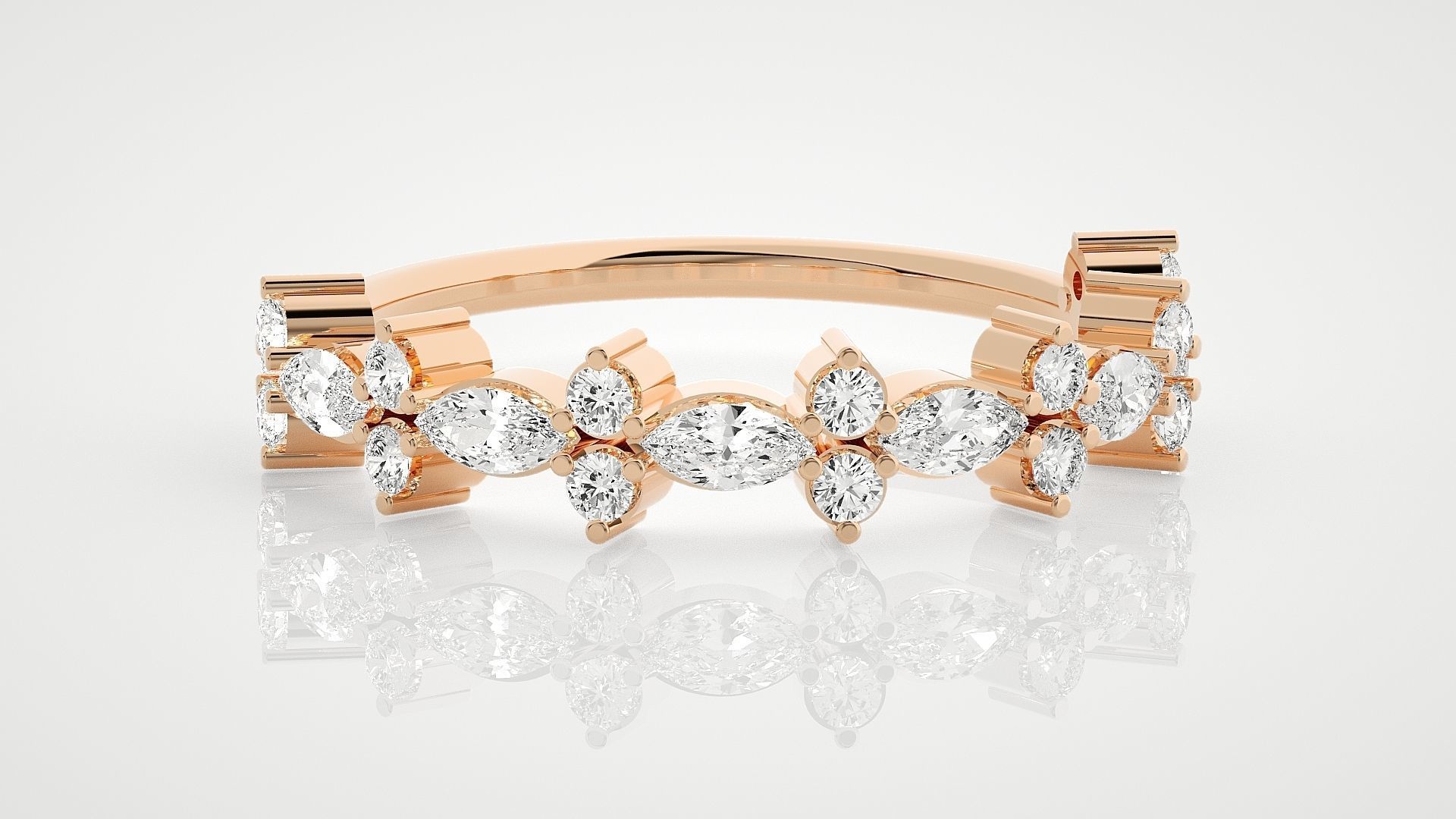 100 Ultra Light wt minimalist diamond ring 3dm stl renders 3D Model Collection_90