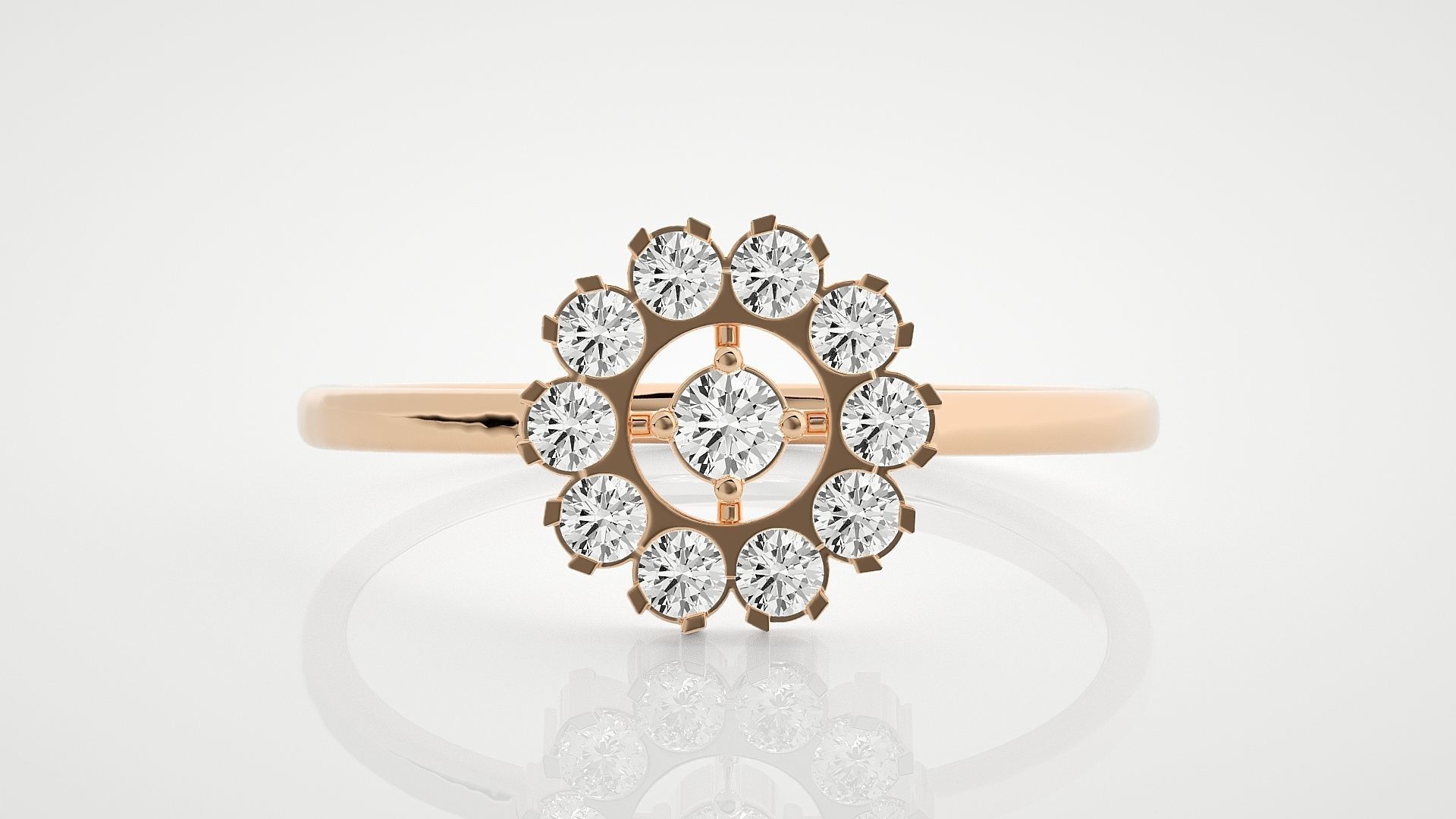 100 Ultra Light wt minimalist diamond ring 3dm stl renders 3D Model Collection_68