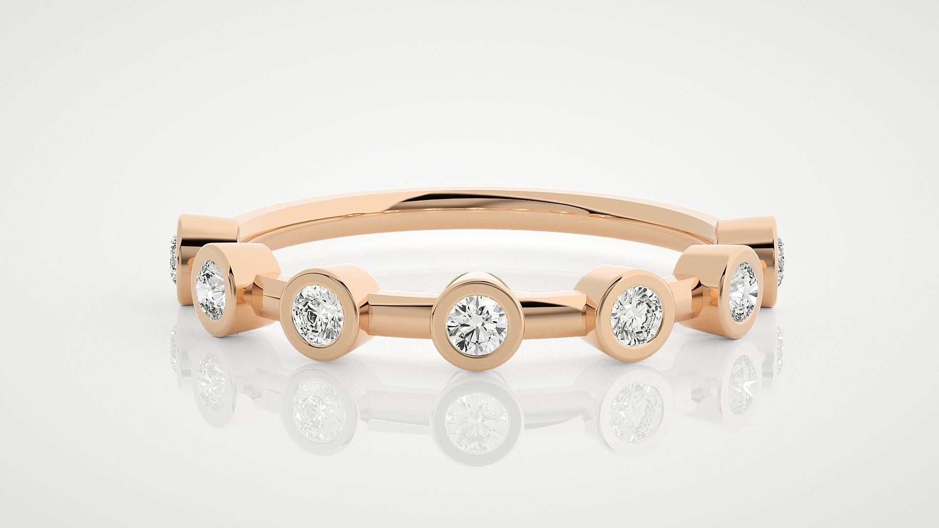 100 Ultra Light wt minimalist diamond ring 3dm stl renders 3D Model Collection_21