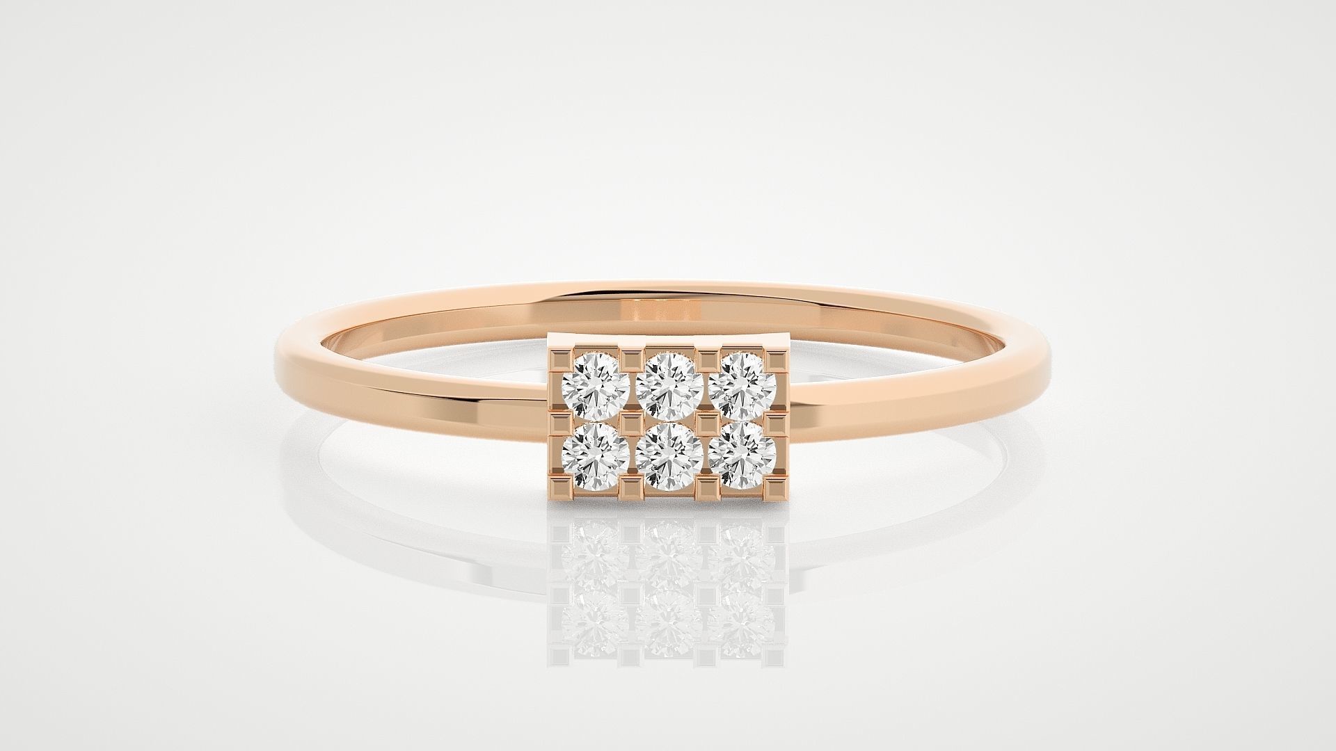 100 Ultra Light wt minimalist diamond ring 3dm stl renders 3D Model Collection_52