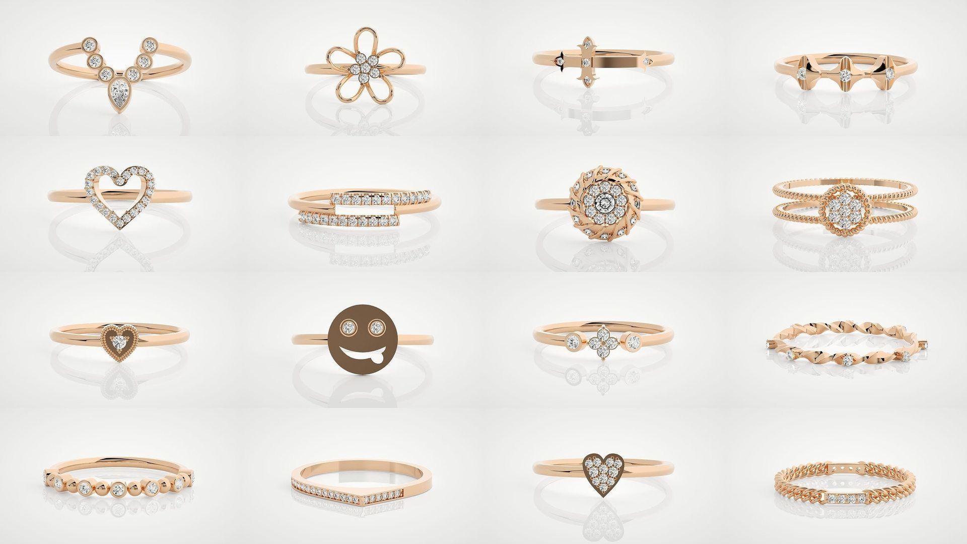 100 Ultra Light wt minimalist diamond ring 3dm stl renders 3D Model Collection_4