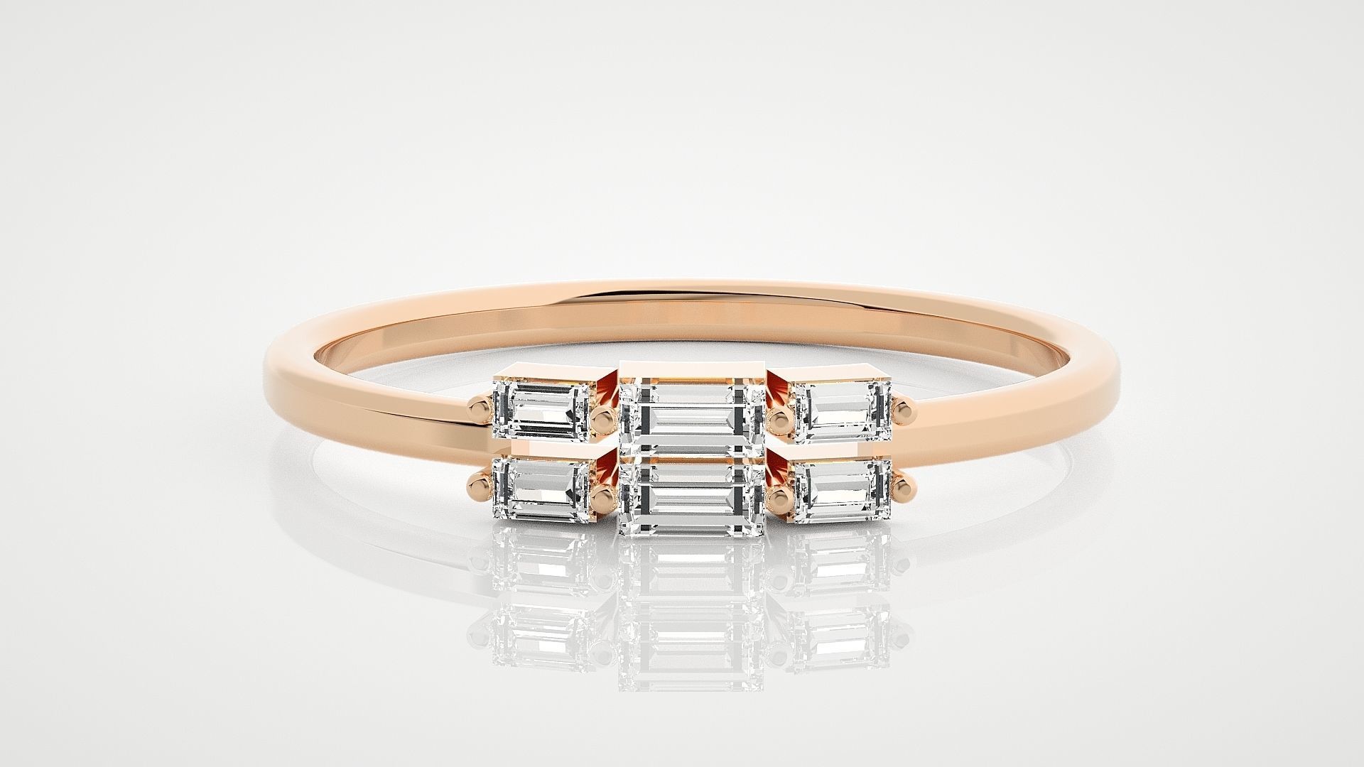 100 Ultra Light wt minimalist diamond ring 3dm stl renders 3D Model Collection_39