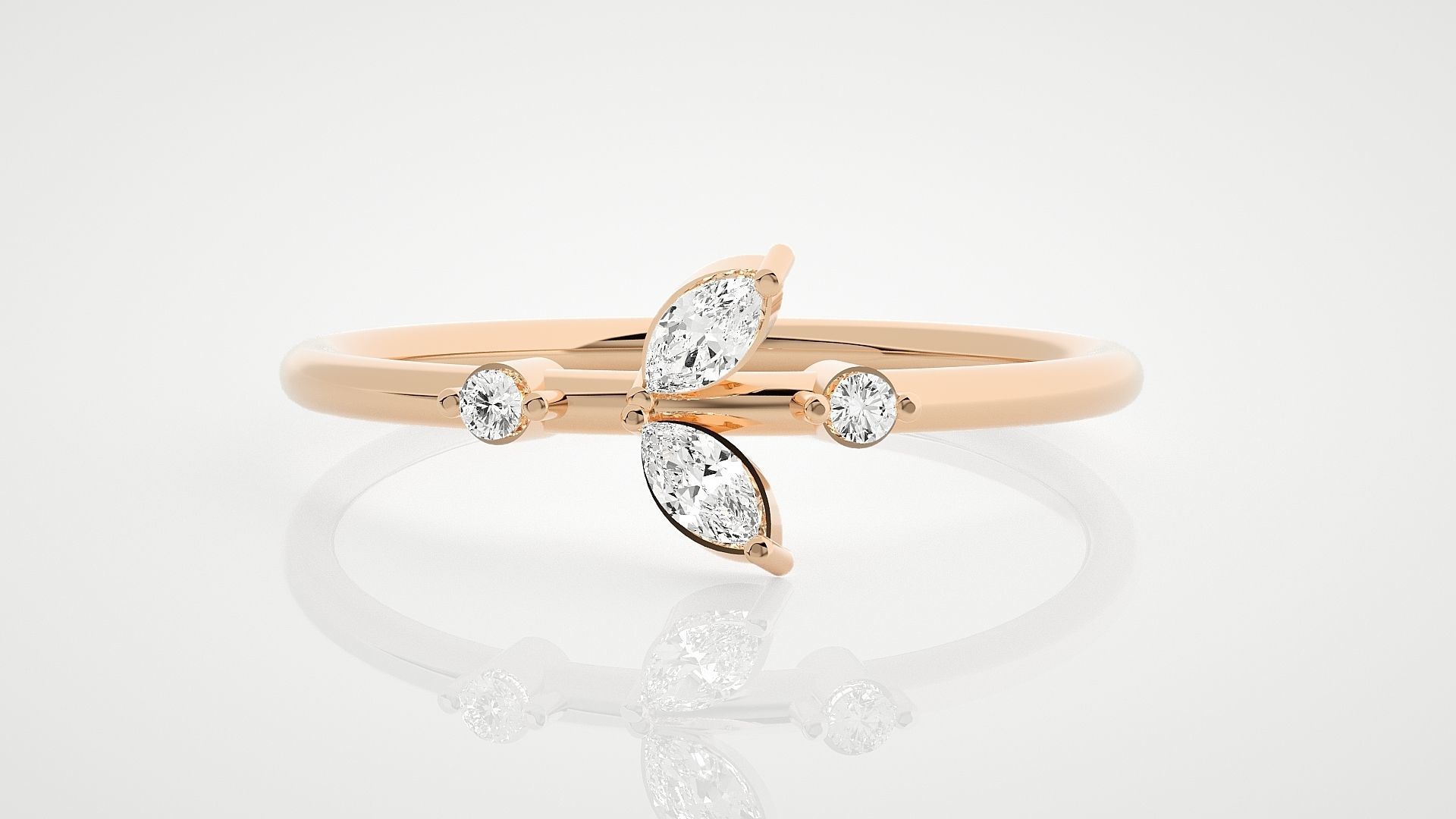 100 Ultra Light wt minimalist diamond ring 3dm stl renders 3D Model Collection_37