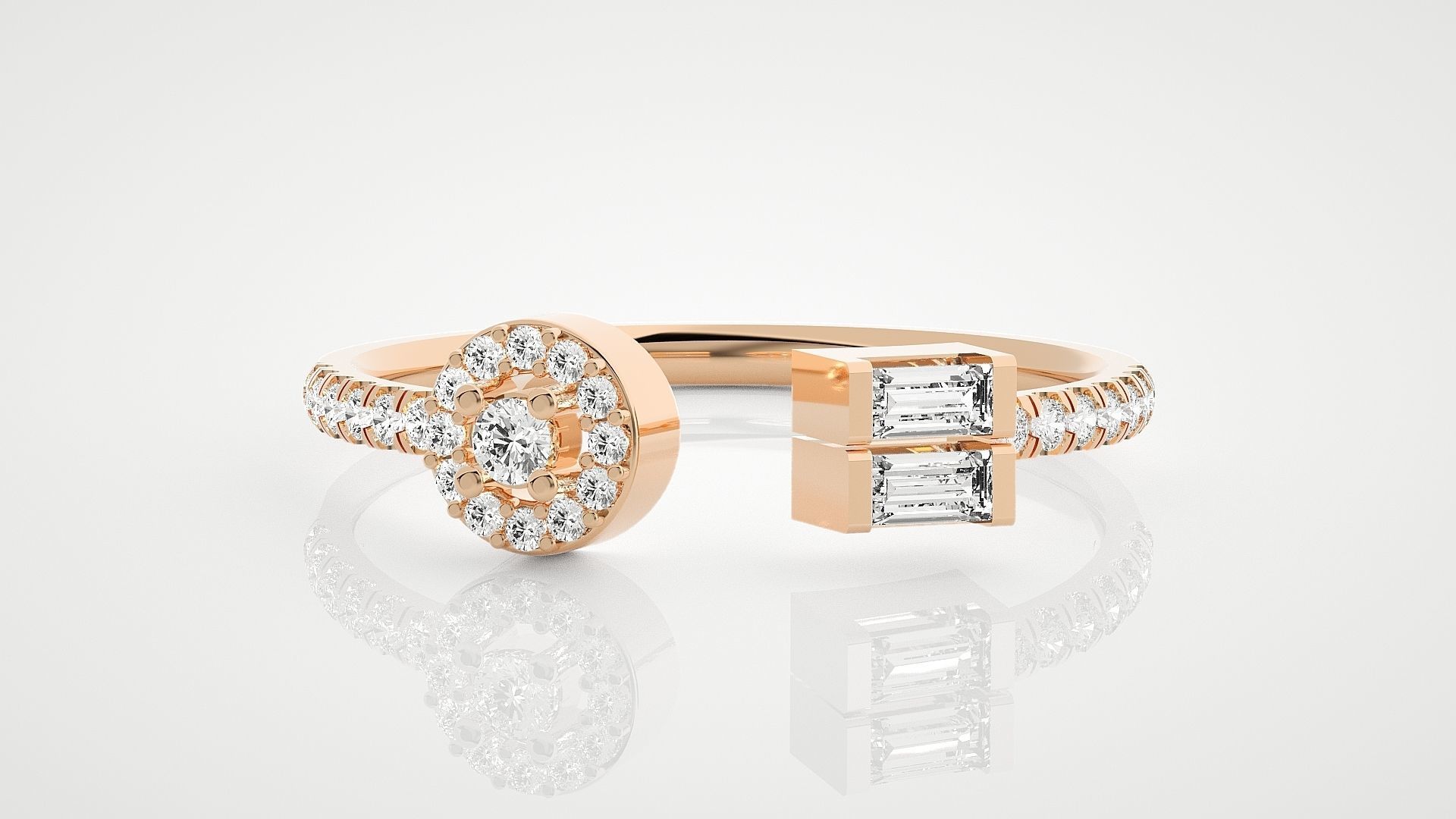 100 Ultra Light wt minimalist diamond ring 3dm stl renders 3D Model Collection_87