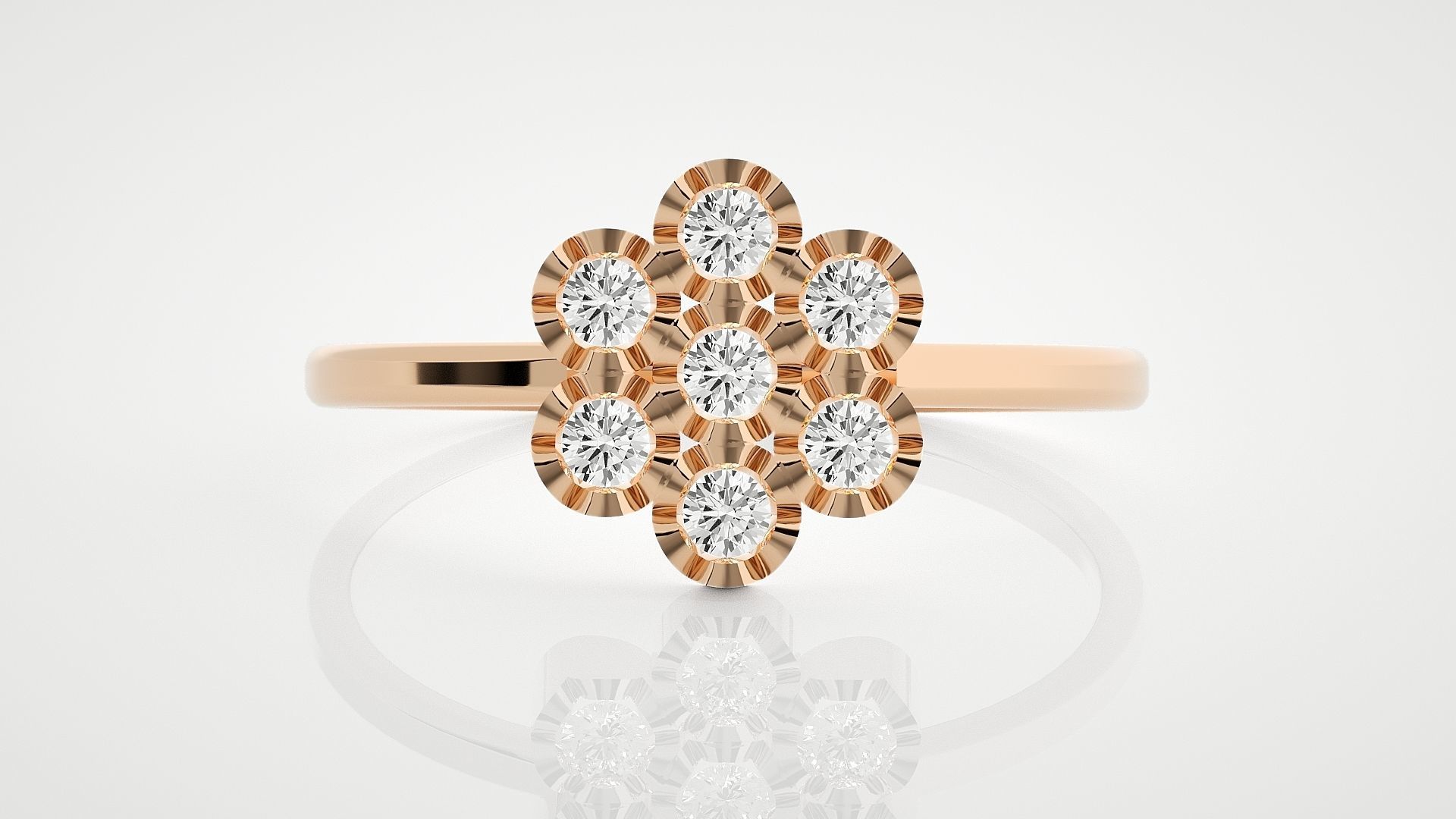 100 Ultra Light wt minimalist diamond ring 3dm stl renders 3D Model Collection_86