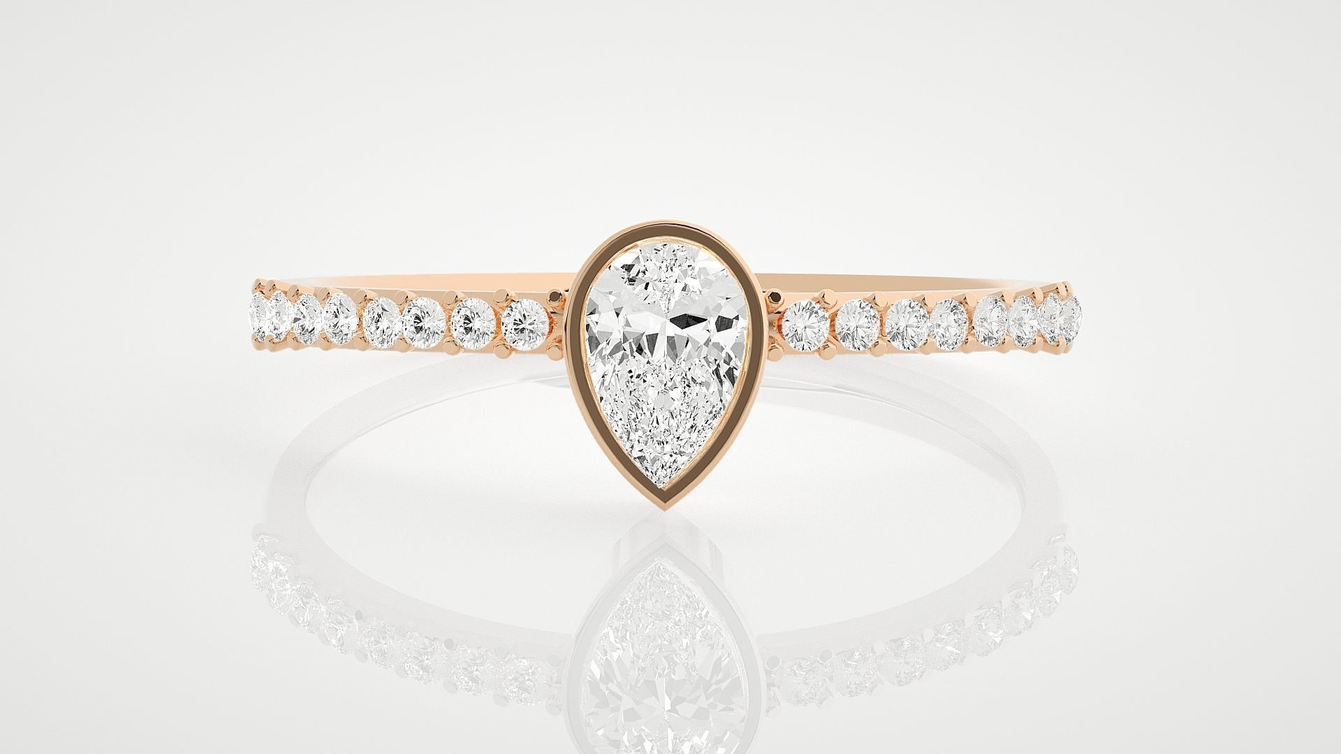 100 Ultra Light wt minimalist diamond ring 3dm stl renders 3D Model Collection_96