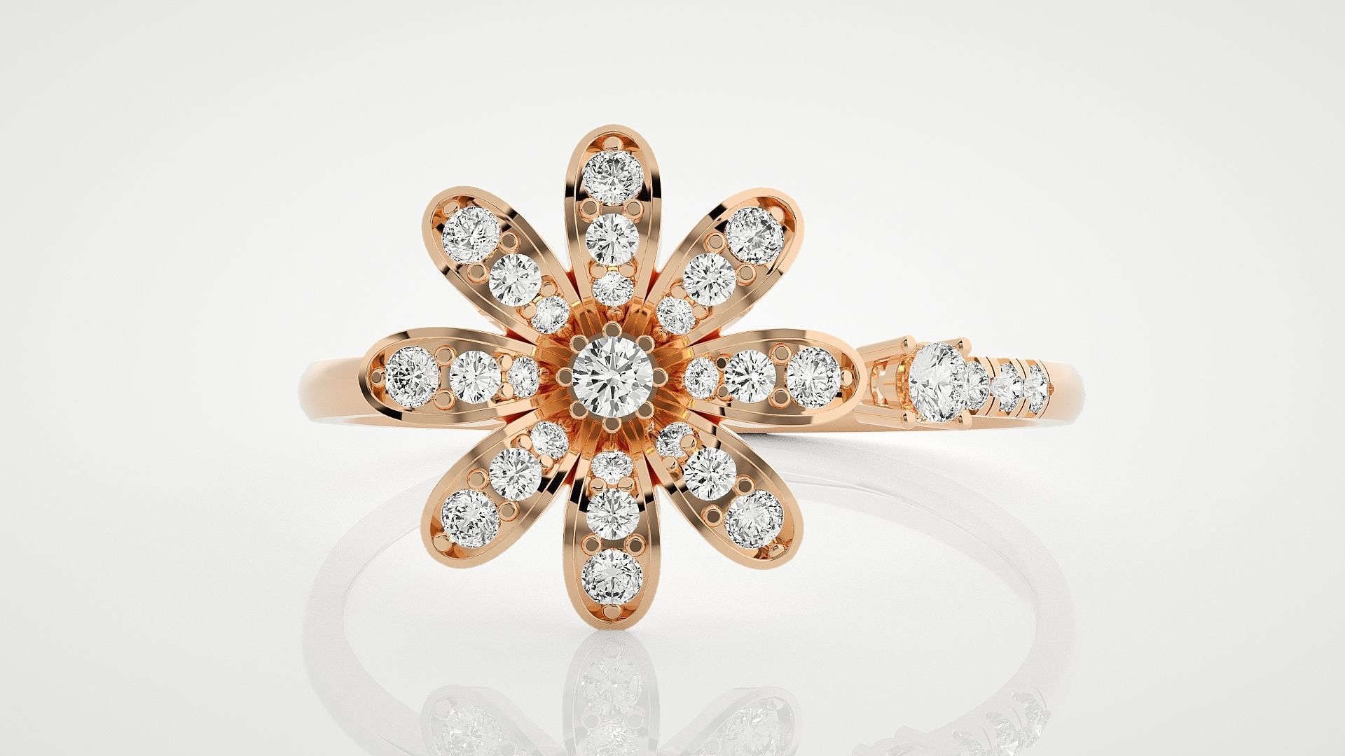 100 Ultra Light wt minimalist diamond ring 3dm stl renders 3D Model Collection_40