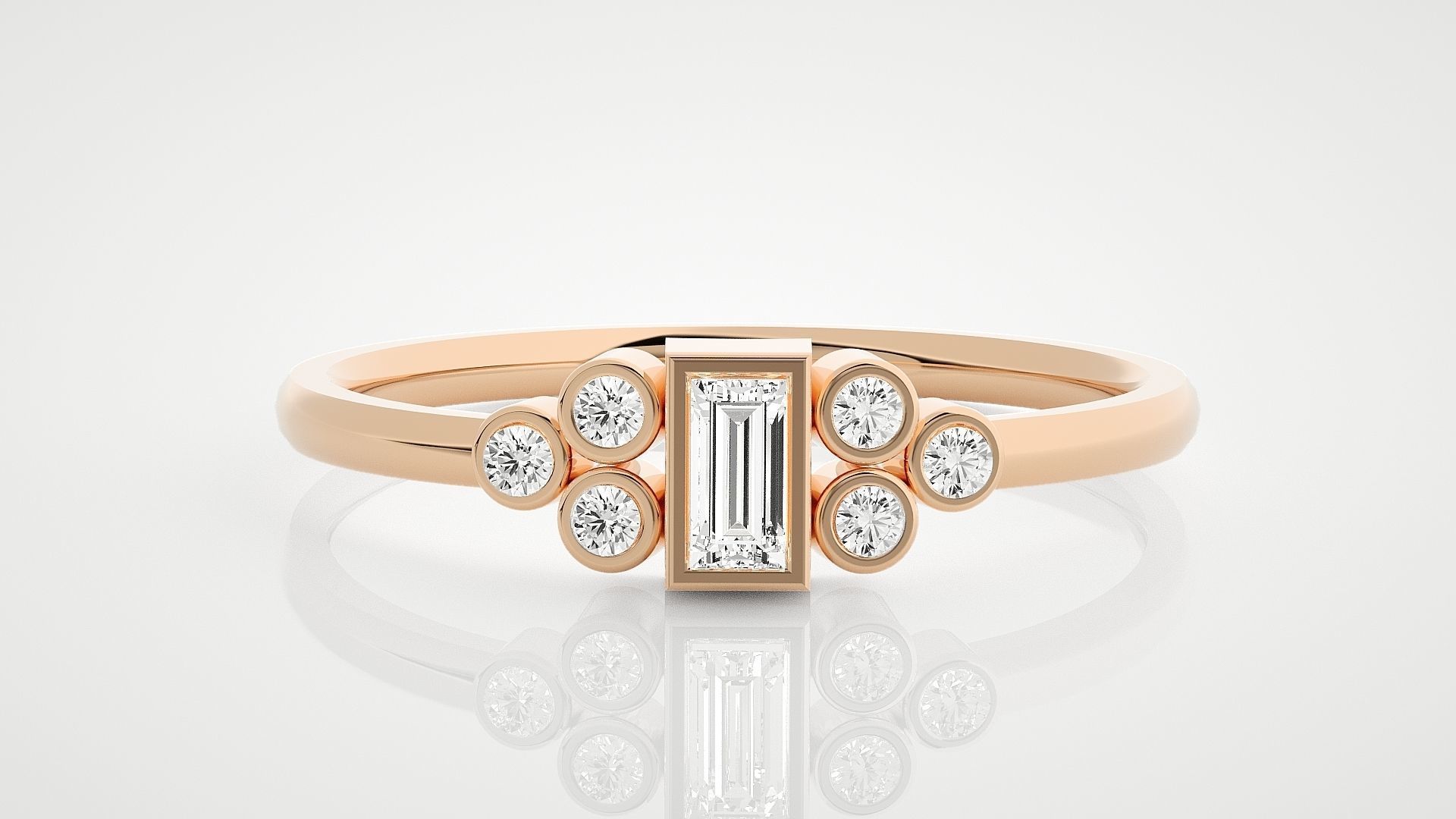 100 Ultra Light wt minimalist diamond ring 3dm stl renders 3D Model Collection_100