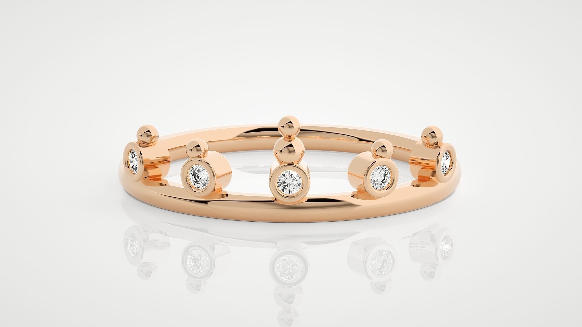 100 Ultra Light wt minimalist diamond ring 3dm stl renders 3D Model Collection_54