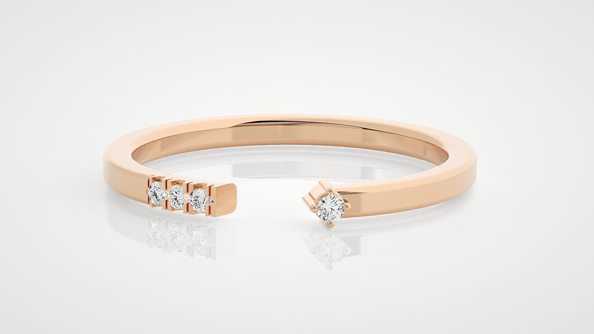 100 Ultra Light wt minimalist diamond ring 3dm stl renders 3D Model Collection_88