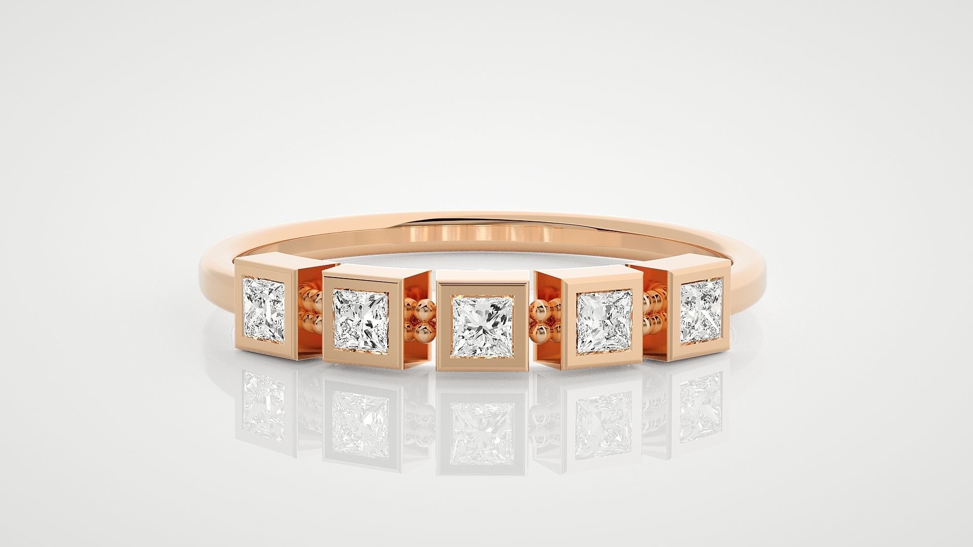 100 Ultra Light wt minimalist diamond ring 3dm stl renders 3D Model Collection_18